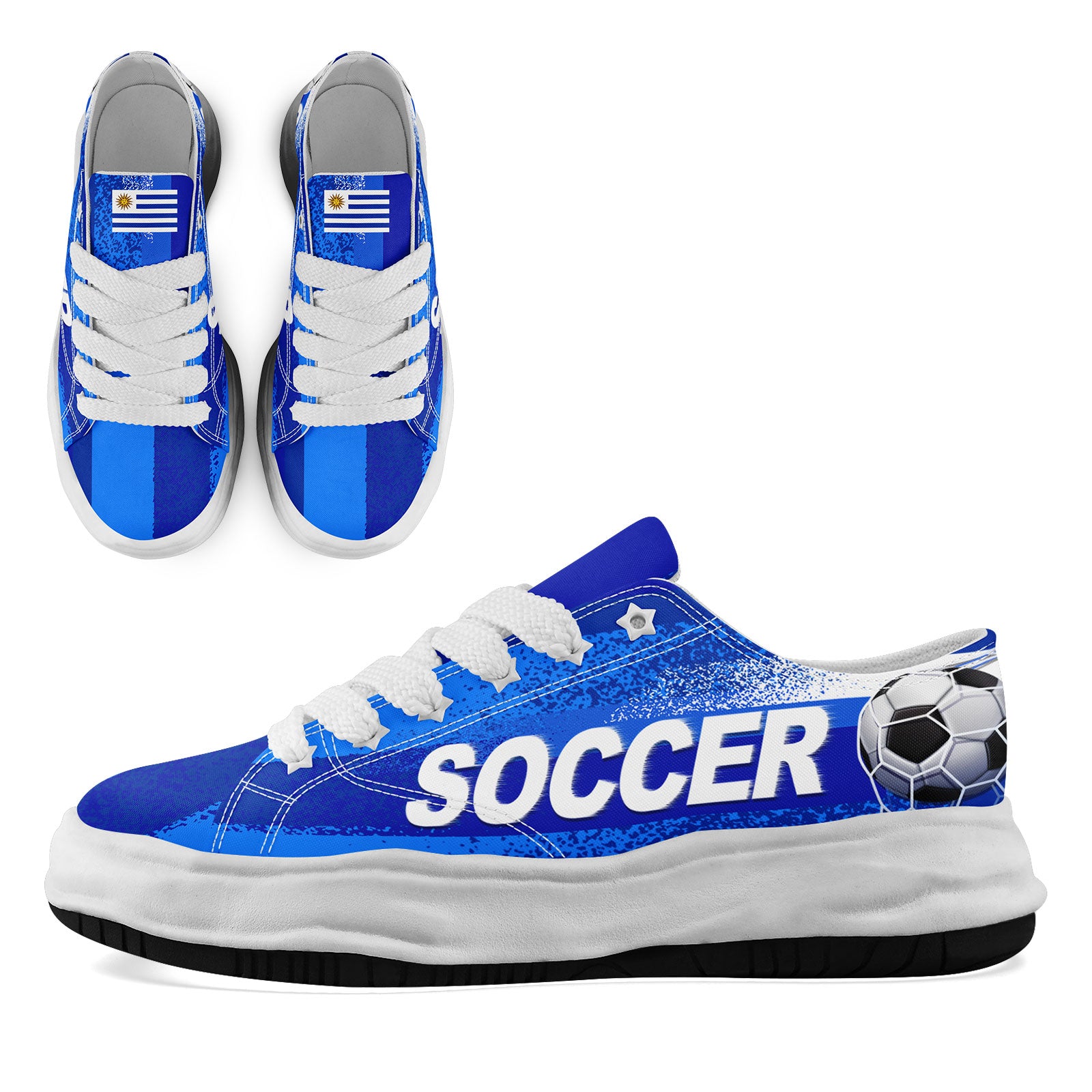 Custom Uruguay 2026 World Cup Sneakers DIY Country Flag Running Shoes Lightweight Sport Shoes Gift for Football Fans Personalized Team Name and Logo FN038-F009112-5