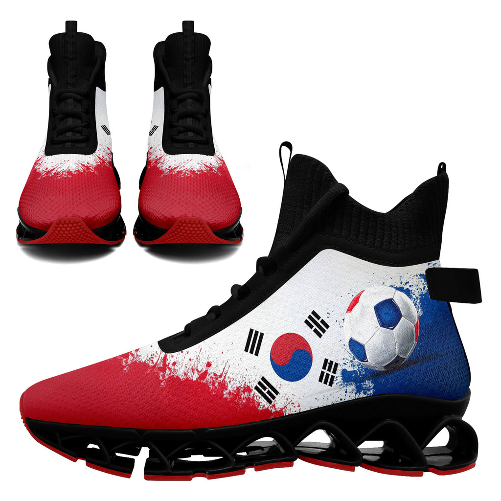 Custom South Korea 2026 World Cup Sneakers DIY Country Flag Running Shoes Lightweight Sport Shoes Gift for Football Fans Personalized Team Name and Logo FN029XD-F009084-1