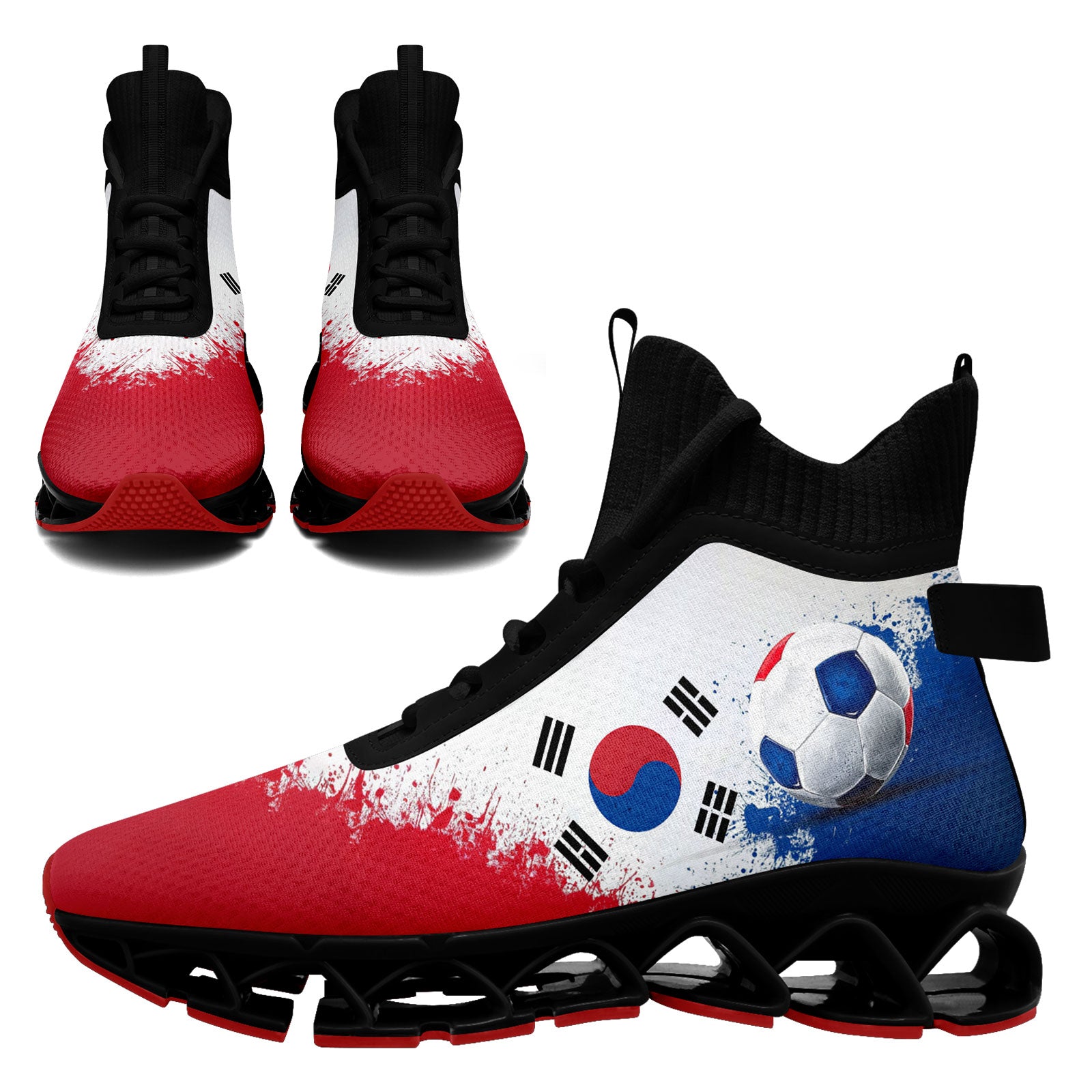 Custom South Korea 2026 World Cup Sneakers DIY Country Flag Running Shoes Lightweight Sport Shoes Gift for Football Fans Personalized Team Name and Logo FN029XD-F009084-1