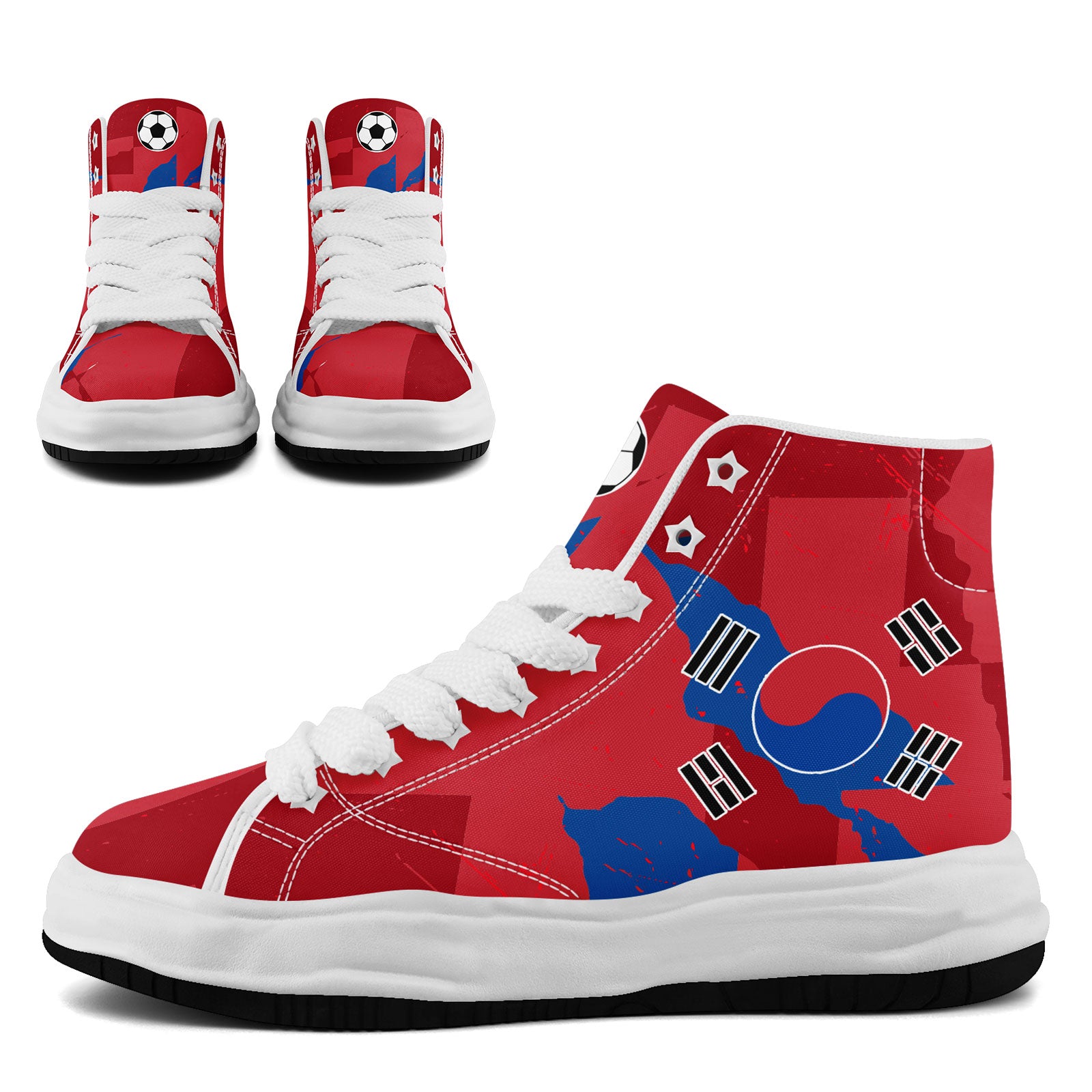 Custom South Korea 2026 World Cup Sneakers DIY Country Flag Running Shoes Lightweight Sport Shoes Gift for Football Fans Personalized Team Name and Logo FN039-F009106-1