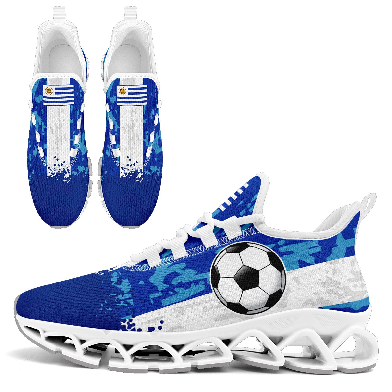 Custom Uruguay 2026 World Cup Sneakers DIY Country Flag Running Shoes Lightweight Sport Shoes Gift for Football Fans Personalized Team Name and Logo FN003XD-F009085-2
