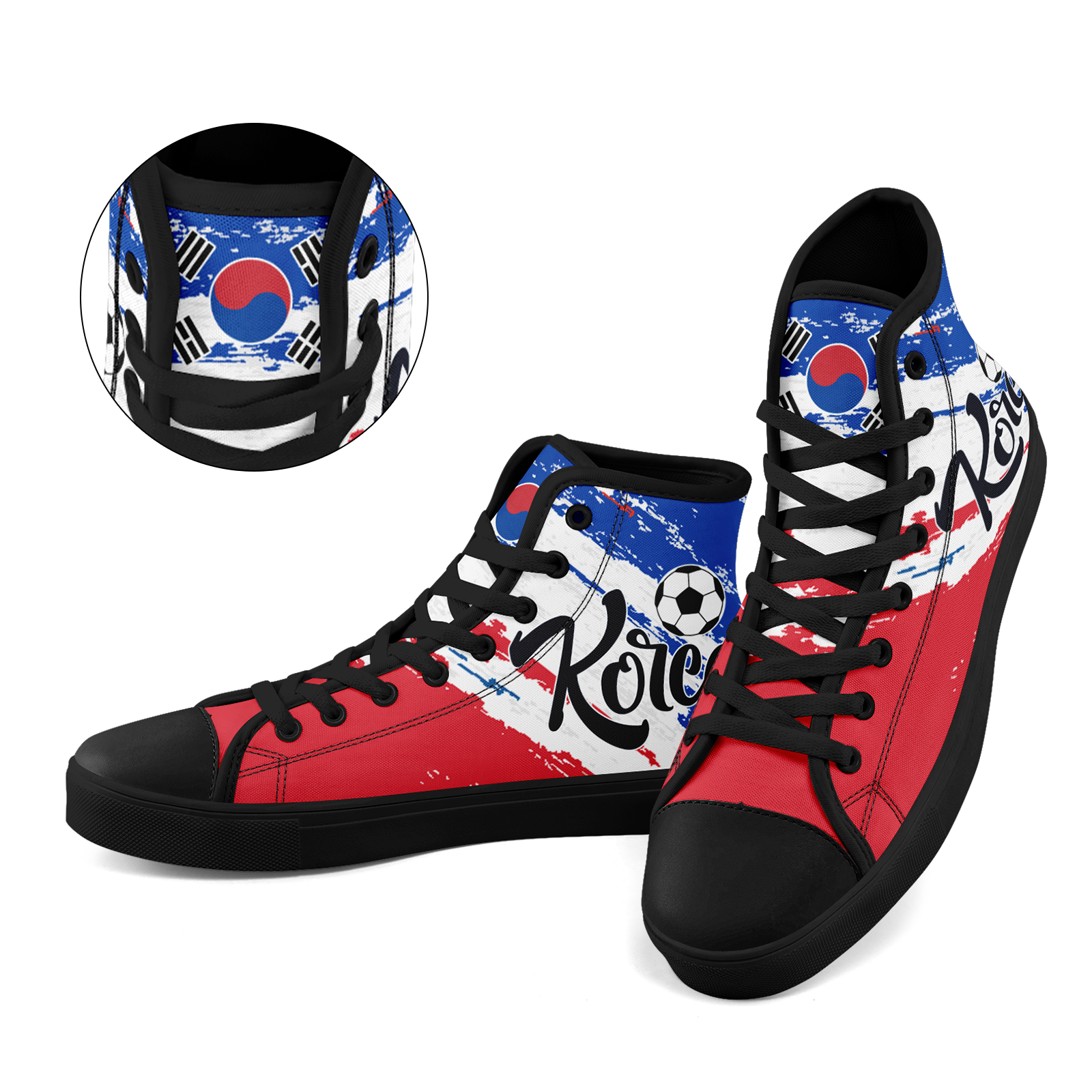 Custom South Korea 2026 World Cup Sneakers DIY Country Flag Running Shoes Lightweight Sport Shoes Gift for Football Fans Personalized Team Name and Logo FN024-F009070-2