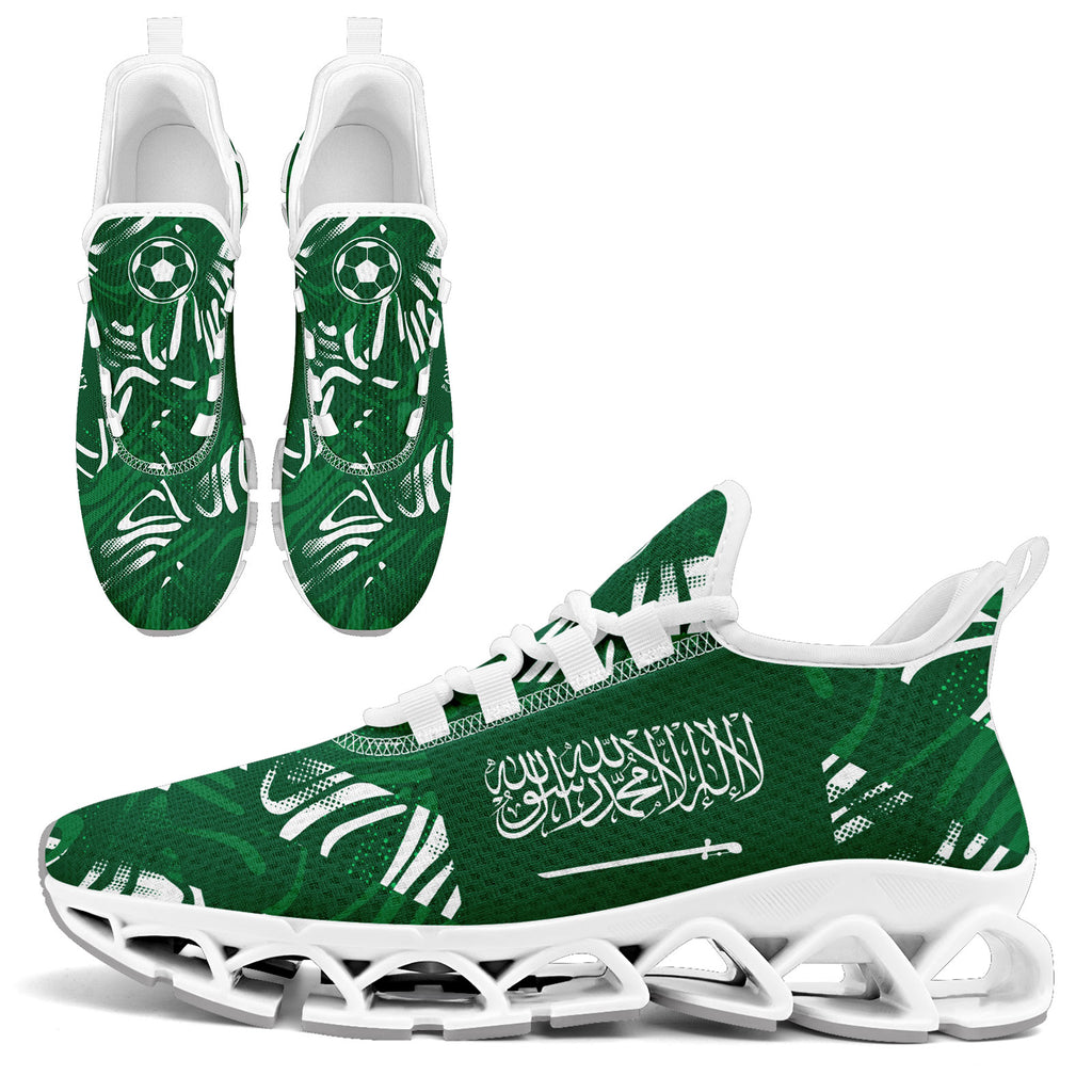 Custom Saudi Arabia 2026 World Cup Sneakers DIY Country Flag Running Shoes Lightweight Sport Shoes Gift for Football Fans Personalized Team Name and Logo FN003XD-F009100-2