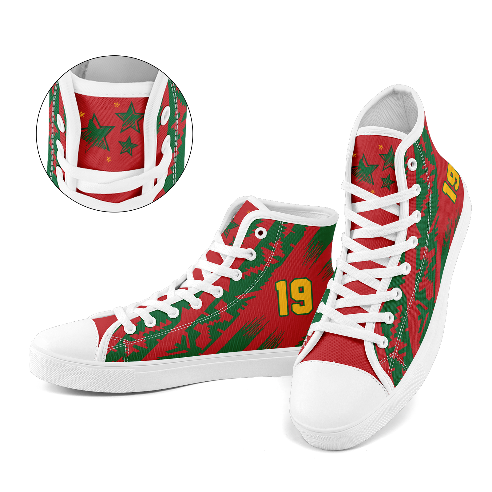 Custom Morocco 2026 World Cup Sneakers DIY Country Flag Running Shoes Lightweight Sport Shoes Gift for Football Fans Personalized Team Name and Logo FN024-F009121-8