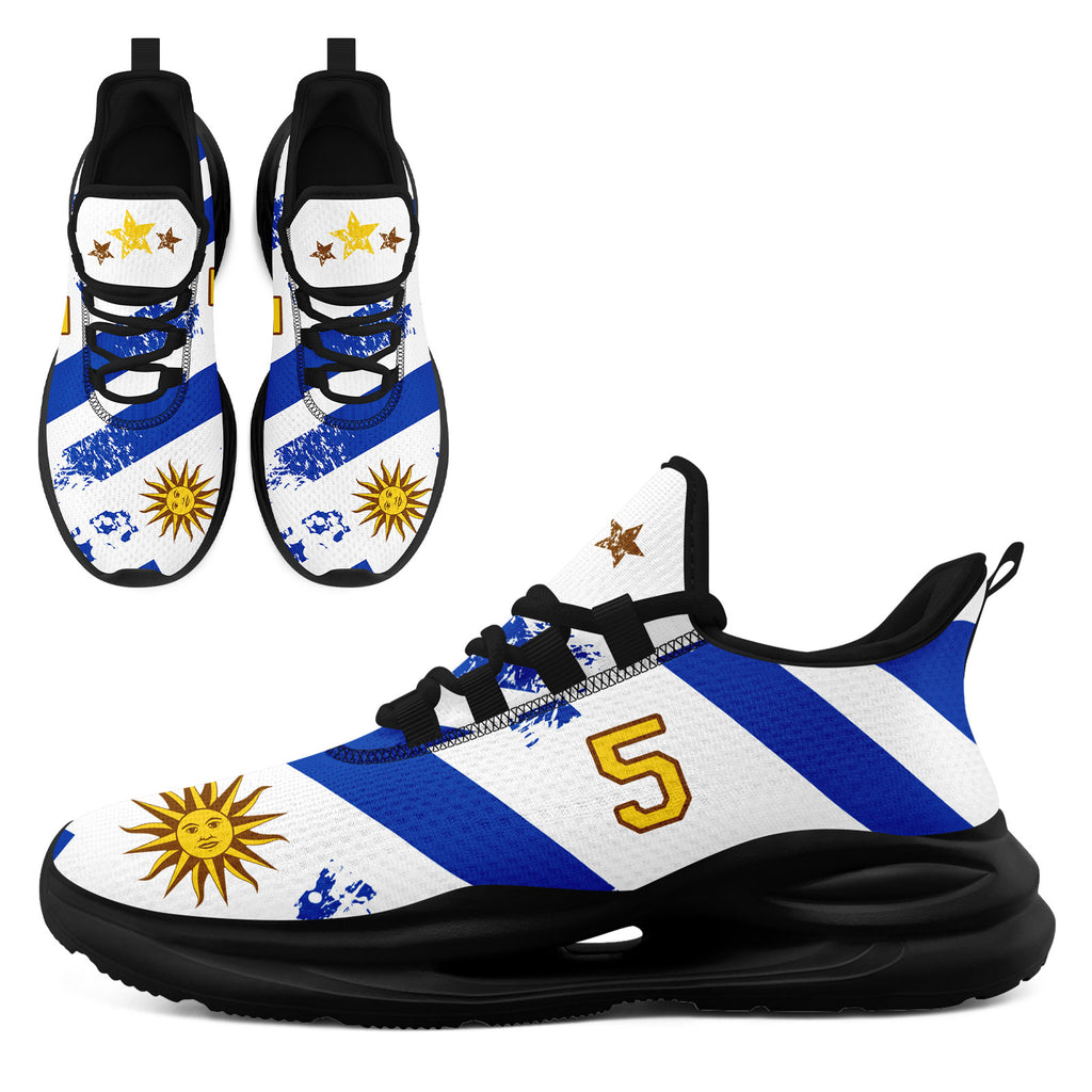 Custom Uruguay 2026 World Cup Sneakers DIY Country Flag Running Shoes Lightweight Sport Shoes Gift for Football Fans Personalized Team Name and Logo FN079-F009123-4