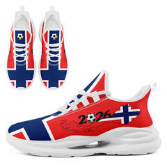 Custom 2026 World Cup Norway Sneakers DIY Country Flag Running Shoes Lightweight Sport Shoes Gift for Football Fans Personalized Team Name and Logo FN079-F027070-2