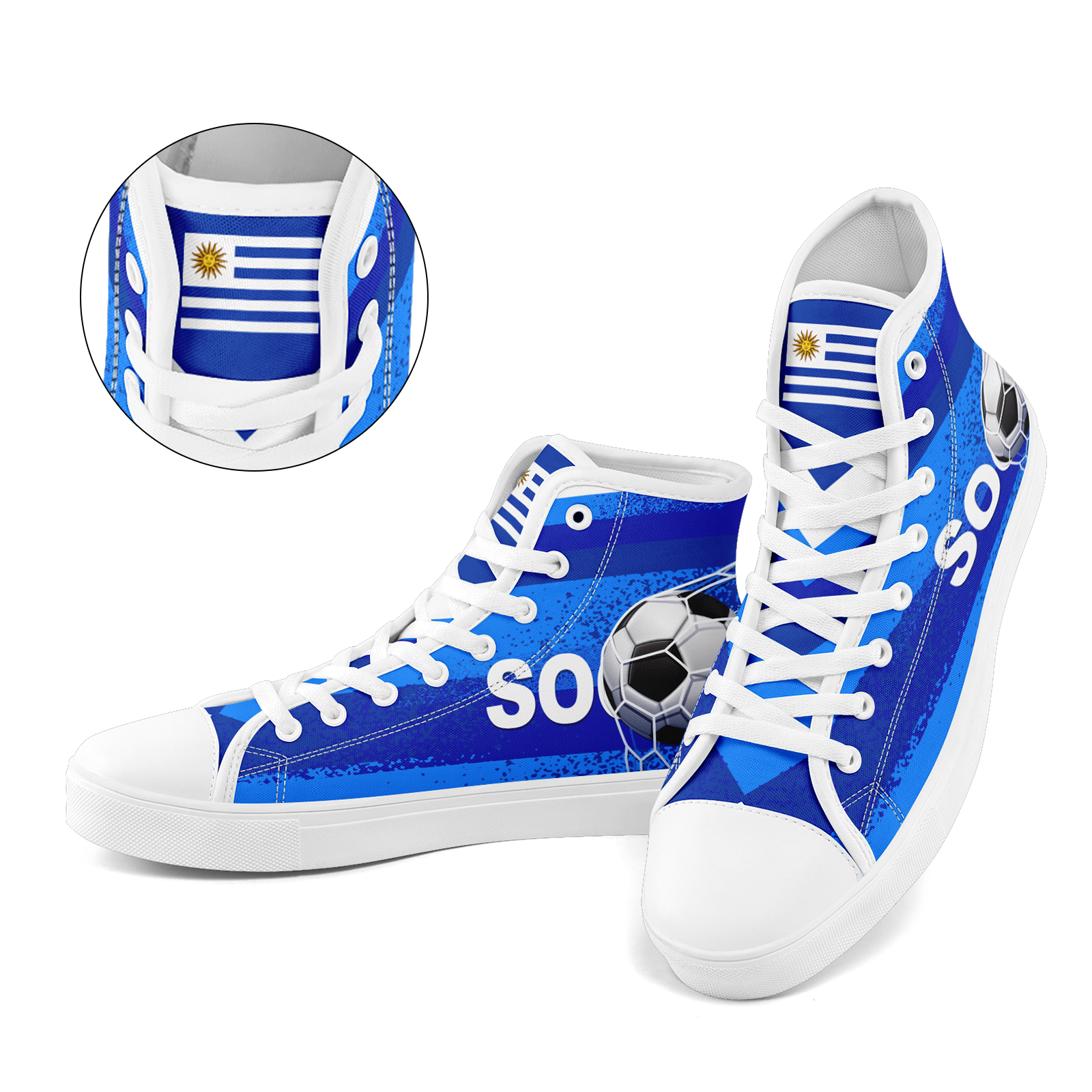 Custom Uruguay 2026 World Cup Sneakers DIY Country Flag Running Shoes Lightweight Sport Shoes Gift for Football Fans Personalized Team Name and Logo FN024-F009089-5