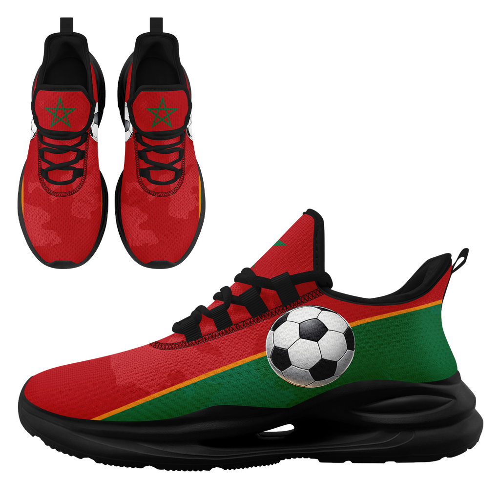 Custom Morocco 2026 World Cup Sneakers DIY Country Flag Running Shoes Lightweight Sport Shoes Gift for Football Fans Personalized Team Name and Logo FN079-F009083-3