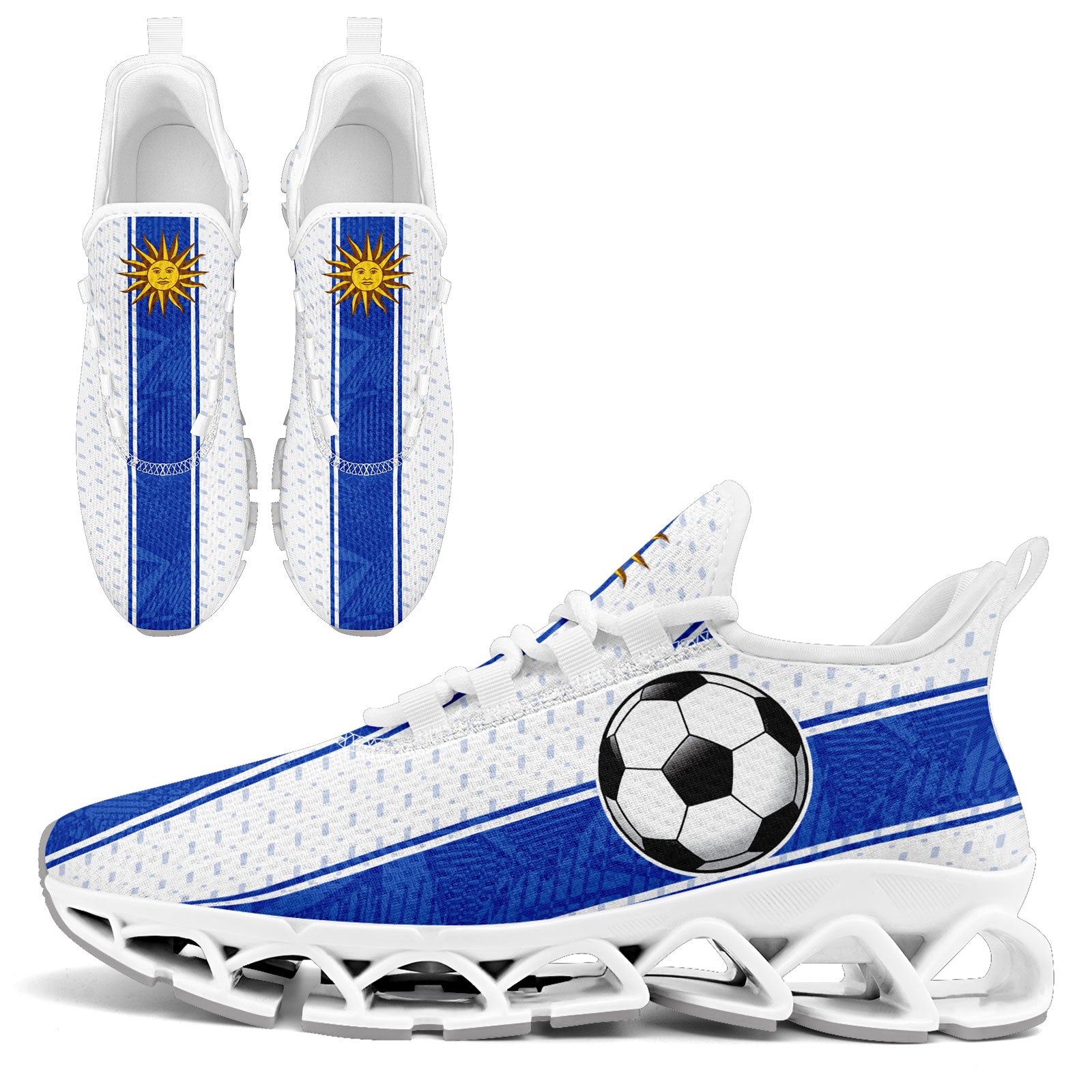 Custom Uruguay 2026 World Cup Sneakers DIY Country Flag Running Shoes Lightweight Sport Shoes Gift for Football Fans Personalized Team Name and Logo FN003XD-F009085-3