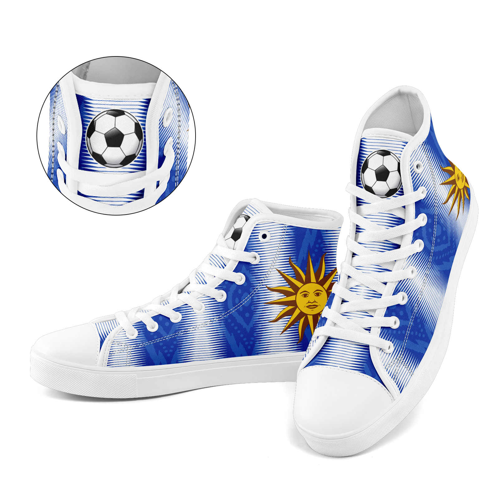 Custom Uruguay 2026 World Cup Sneakers DIY Country Flag Running Shoes Lightweight Sport Shoes Gift for Football Fans Personalized Team Name and Logo FN024-F009089-1