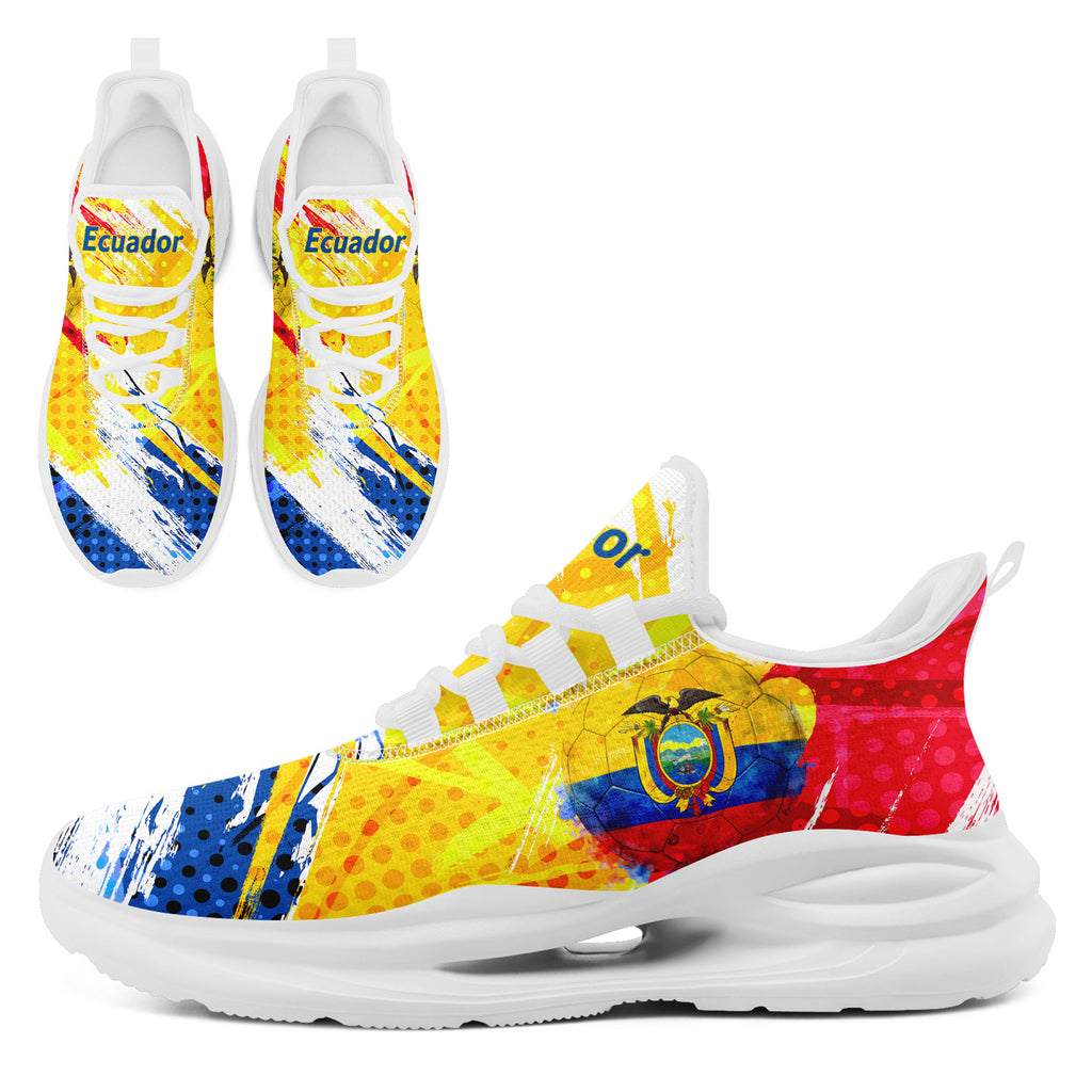 Custom Ecuador 2026 World Cup Sneakers DIY Country Flag Running Shoes Lightweight Sport Shoes Gift for Football Fans Personalized Team Name and Logo FN079-F009088-4