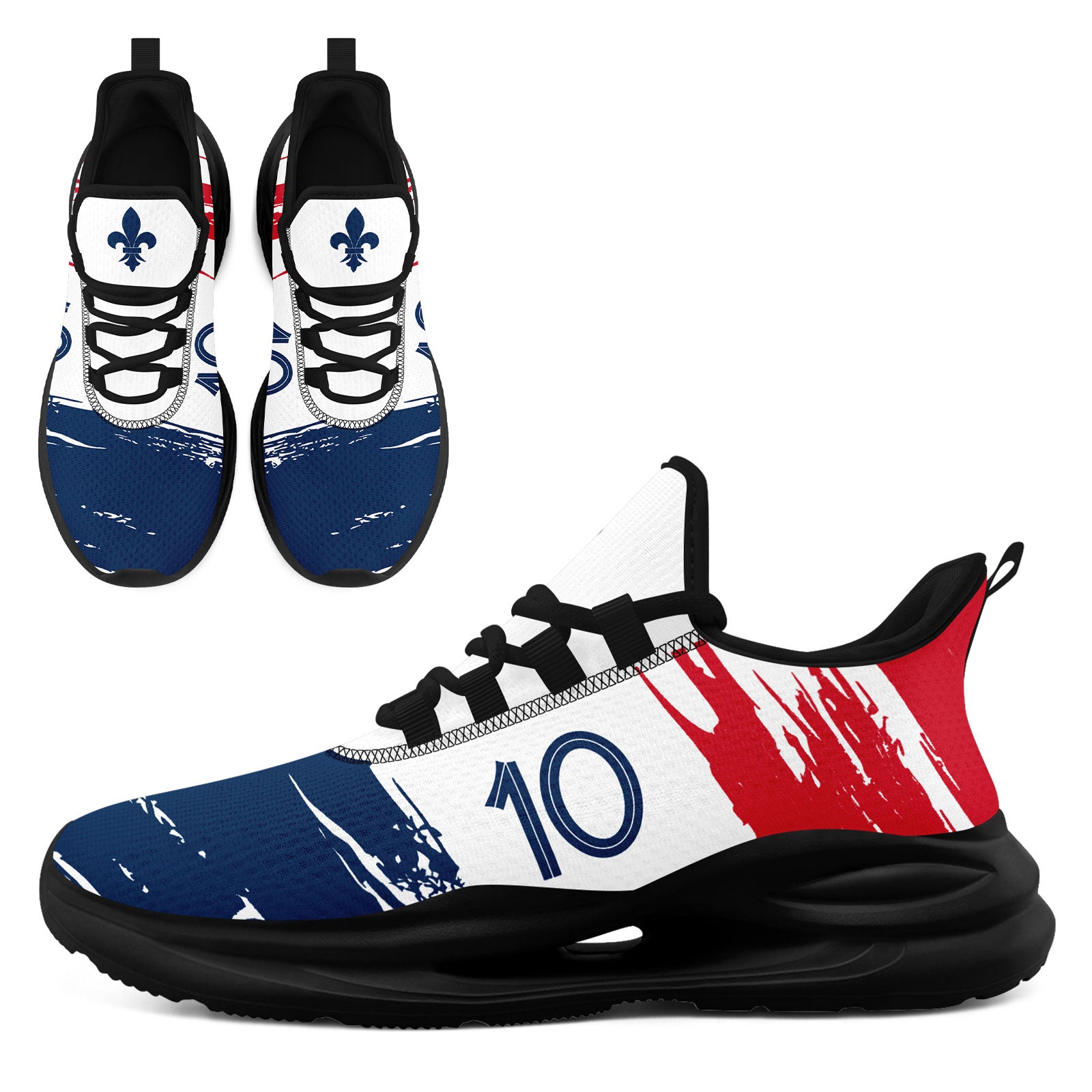 Custom France 2026 World Cup Sneakers DIY Country Flag Running Shoes Lightweight Sport Shoes Gift for Football Fans Personalized Team Name and Logo FN079-F020045-14
