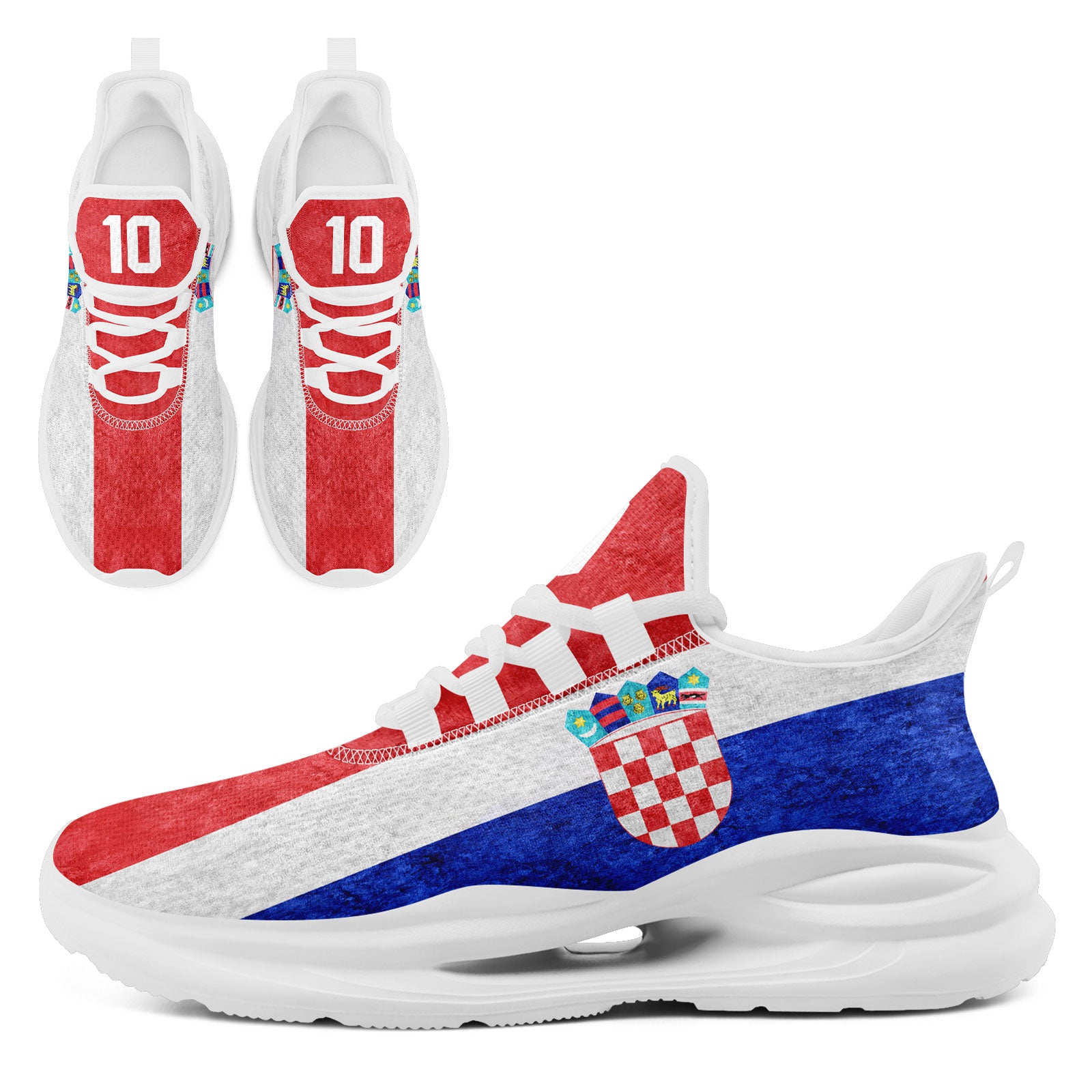 Custom Croatia 2026 World Cup Sneakers DIY Country Flag Running Shoes Lightweight Sport Shoes Gift for Football Fans Personalized Team Name and Logo FN079-F009105-3