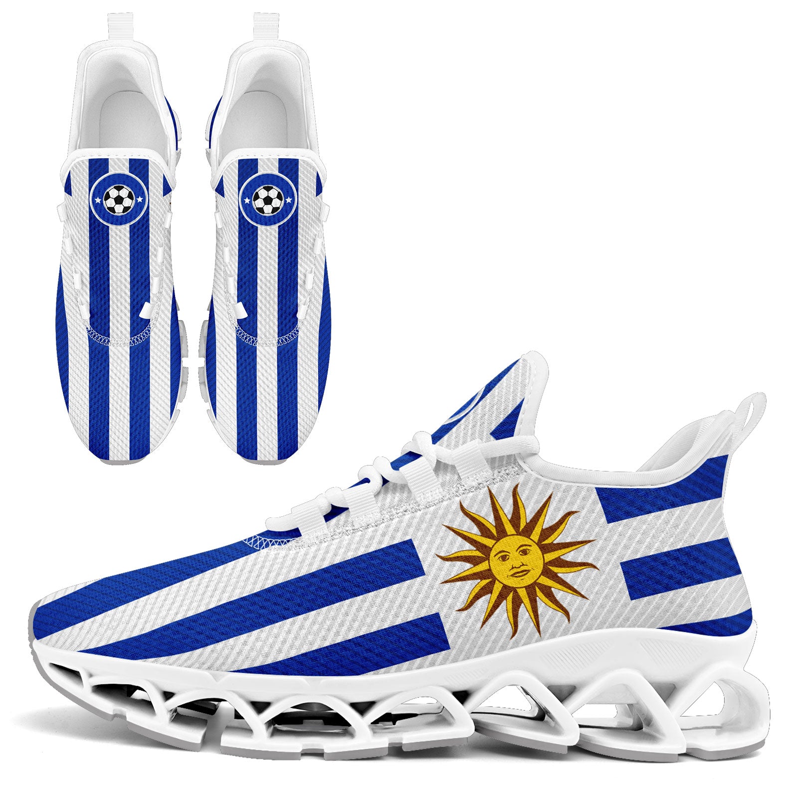 Custom Uruguay 2026 World Cup Sneakers DIY Country Flag Running Shoes Lightweight Sport Shoes Gift for Football Fans Personalized Team Name and Logo FN003XD-F009085-4
