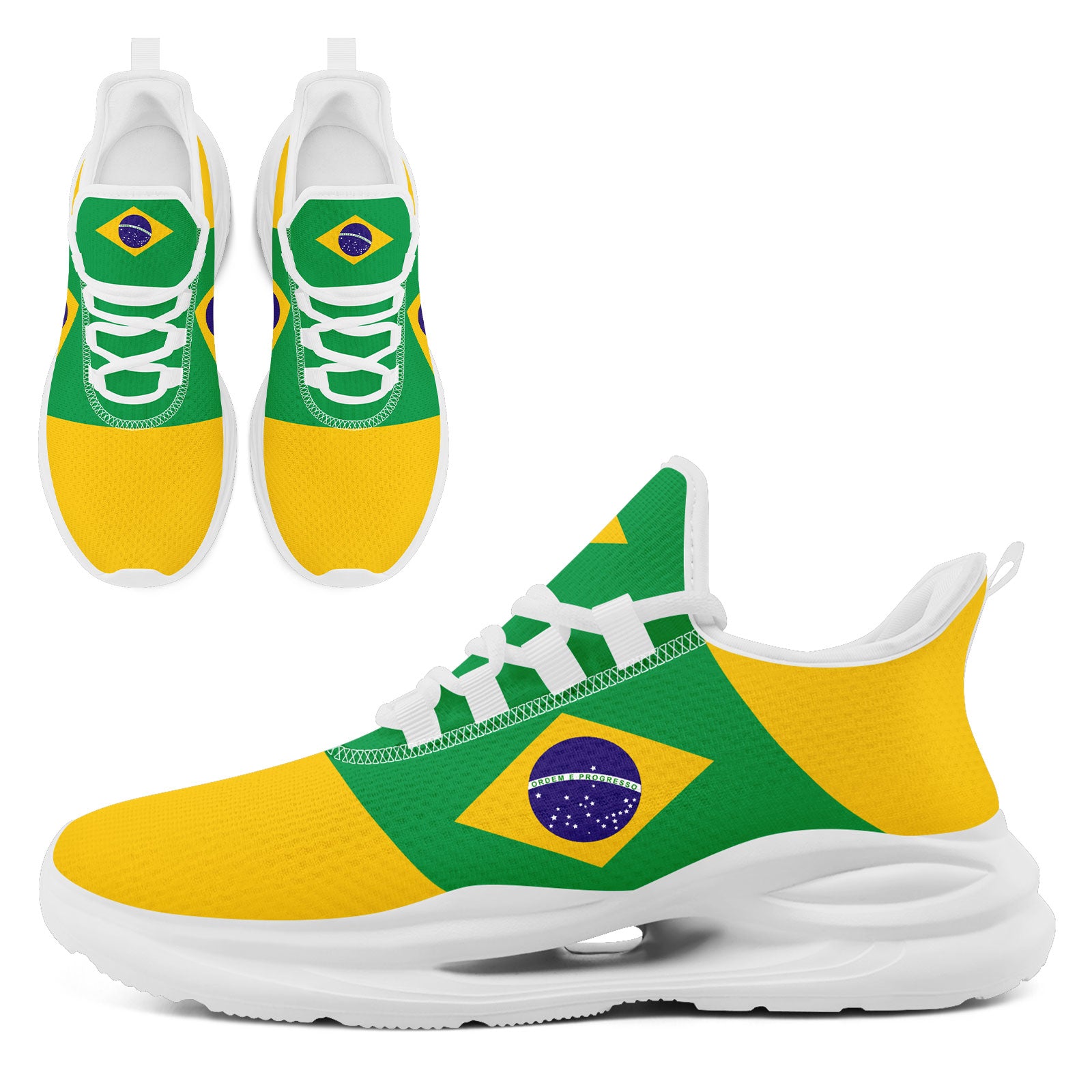 Custom 2026 World Cup Brazil Sneakers DIY Country Flag Running Shoes Lightweight Sport Shoes Gift for Football Fans Personalized Team Name and Logo FN079-F027049-2