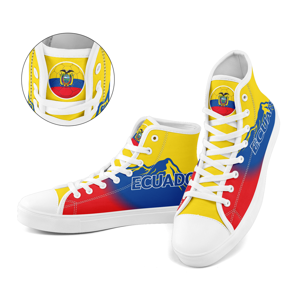 Custom Ecuador 2026 World Cup Sneakers DIY Country Flag Running Shoes Lightweight Sport Shoes Gift for Football Fans Personalized Team Name and Logo FN024-F009099-5