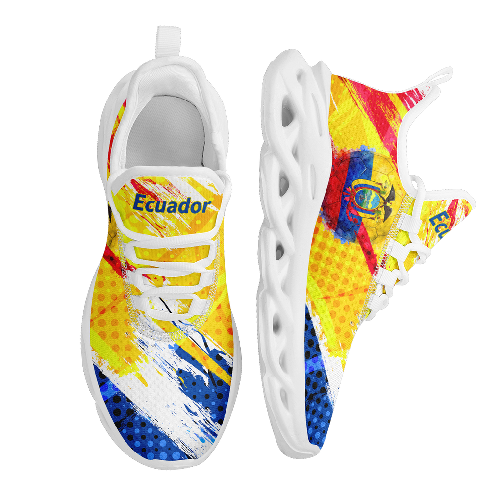 Custom Ecuador 2026 World Cup Sneakers DIY Country Flag Running Shoes Lightweight Sport Shoes Gift for Football Fans Personalized Team Name and Logo FN003-F009077-4