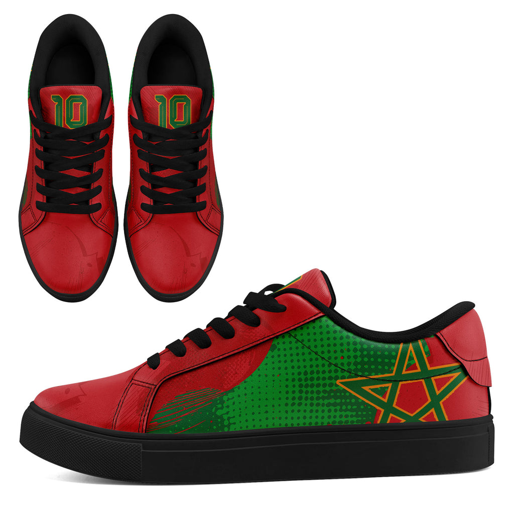 Custom Morocco 2026 World Cup Sneakers DIY Country Flag Running Shoes Lightweight Sport Shoes Gift for Football Fans Personalized Team Name and Logo FN023-F009097-4