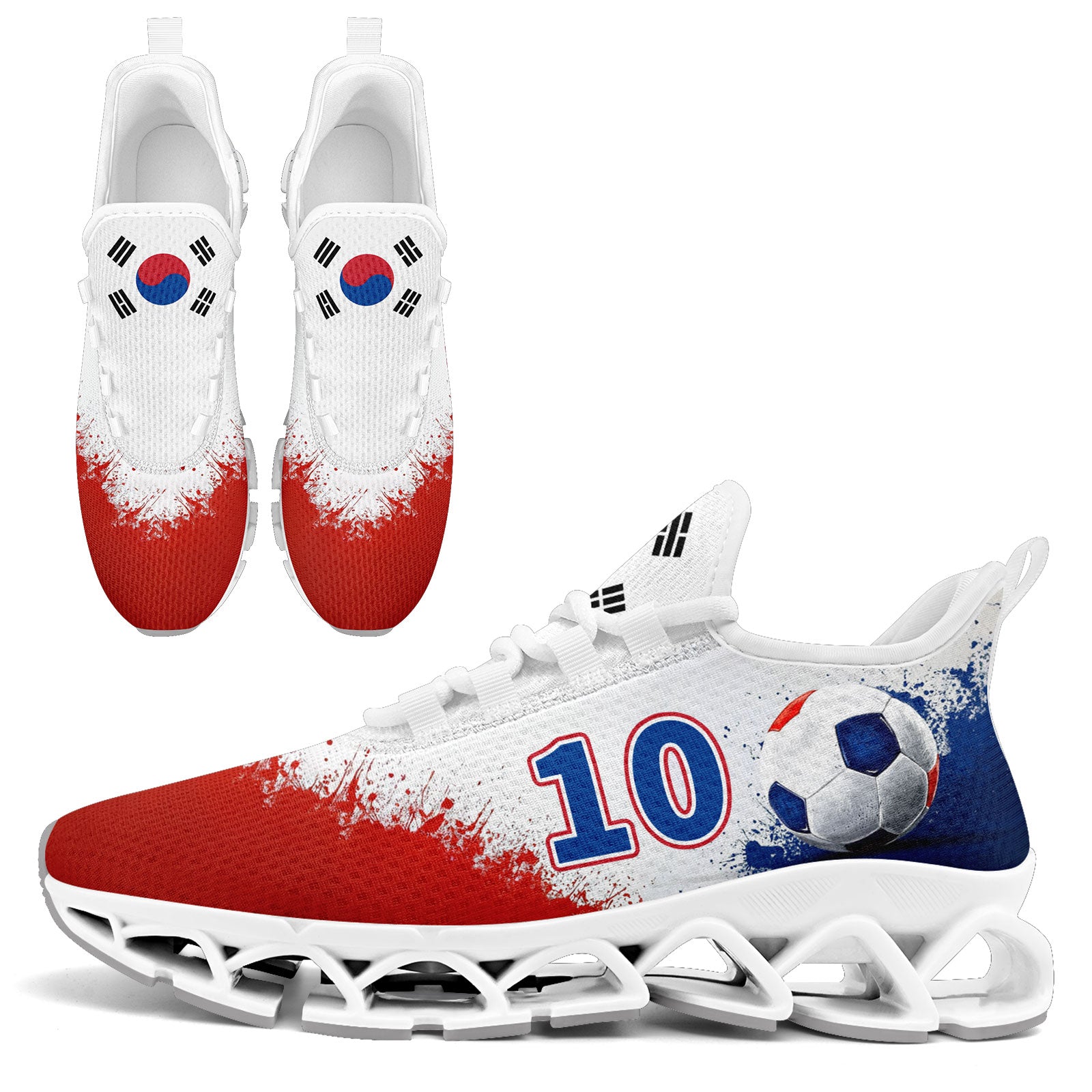 Custom South Korea 2026 World Cup Sneakers DIY Country Flag Running Shoes Lightweight Sport Shoes Gift for Football Fans Personalized Team Name and Logo FN003XD-F009063-5