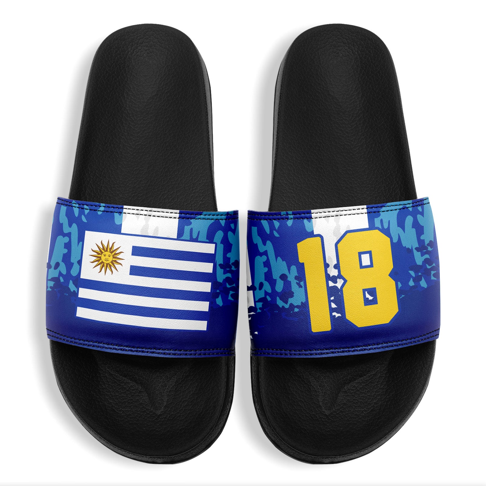 Custom Uruguay 2026 World Cup Sneakers DIY Country Flag Running Shoes Lightweight Sport Shoes Gift for Football Fans Personalized Team Name and Logo FN056-F009113-2