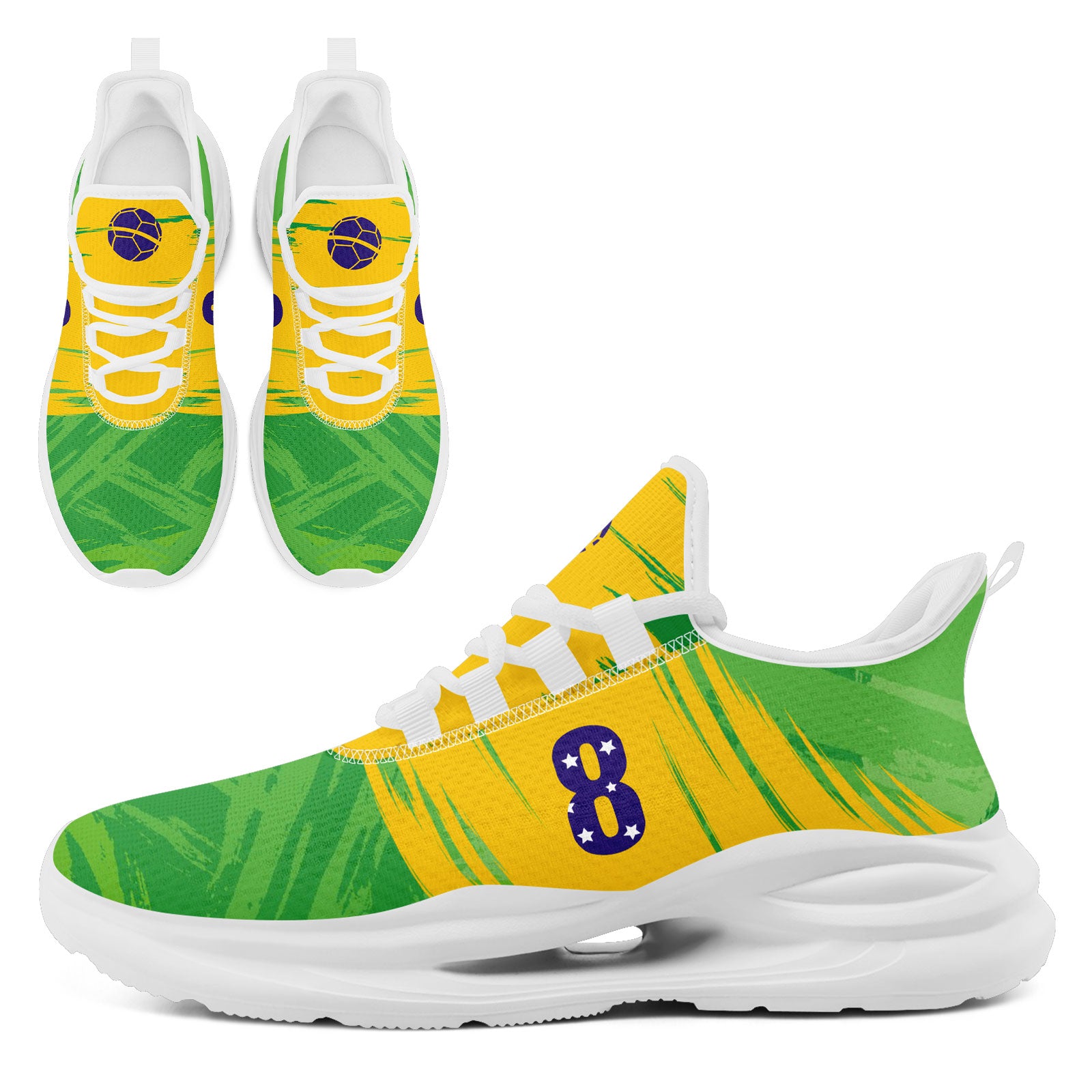 Custom 2026 World Cup Brazil Sneakers DIY Country Flag Running Shoes Lightweight Sport Shoes Gift for Football Fans Personalized Team Name and Logo FN079-F027080-4