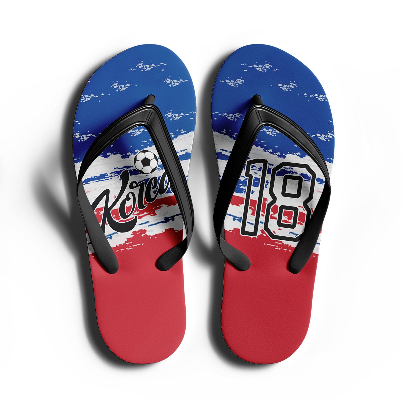 Custom South Korea 2026 World Cup Sneakers DIY Country Flag Running Shoes Lightweight Sport Shoes Gift for Football Fans Personalized Team Name and Logo FN058-F009109-2