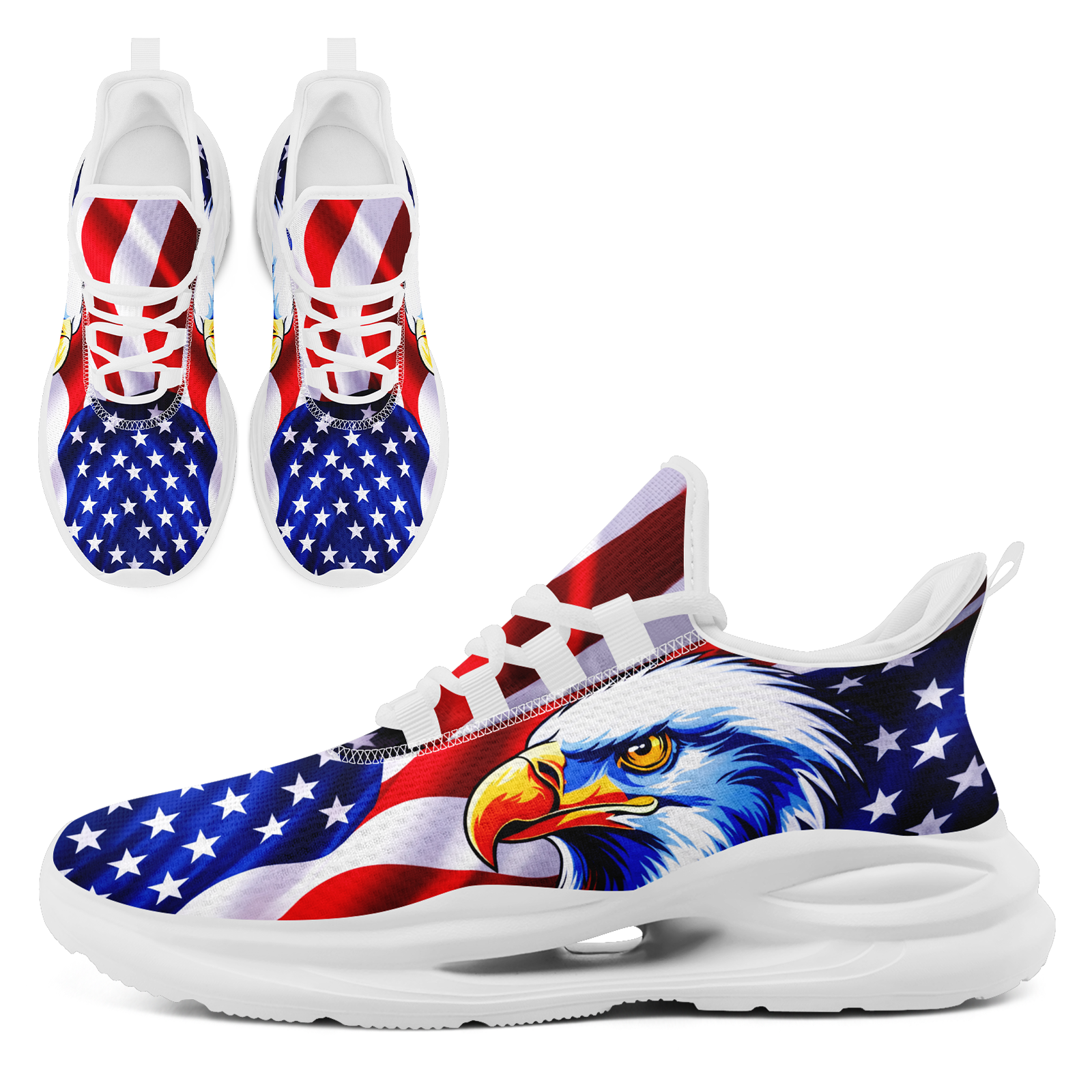Custom United States 2026 World Cup Sneakers DIY Country Flag Running Shoes Lightweight Sport Shoes Gift for Football Fans Personalized Team Name and Logo FN079-F018033-2