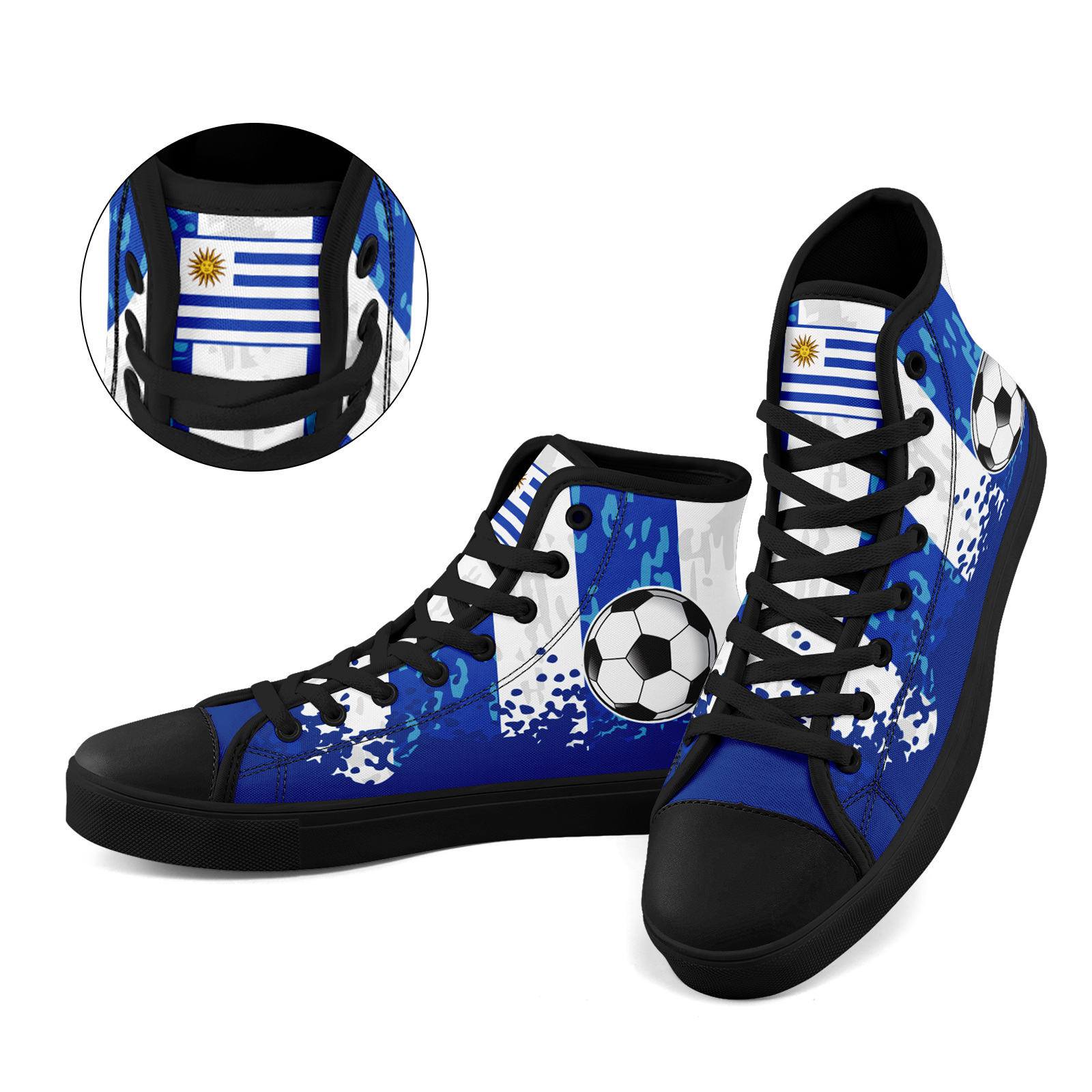 Custom Uruguay 2026 World Cup Sneakers DIY Country Flag Running Shoes Lightweight Sport Shoes Gift for Football Fans Personalized Team Name and Logo FN024-F009089-2