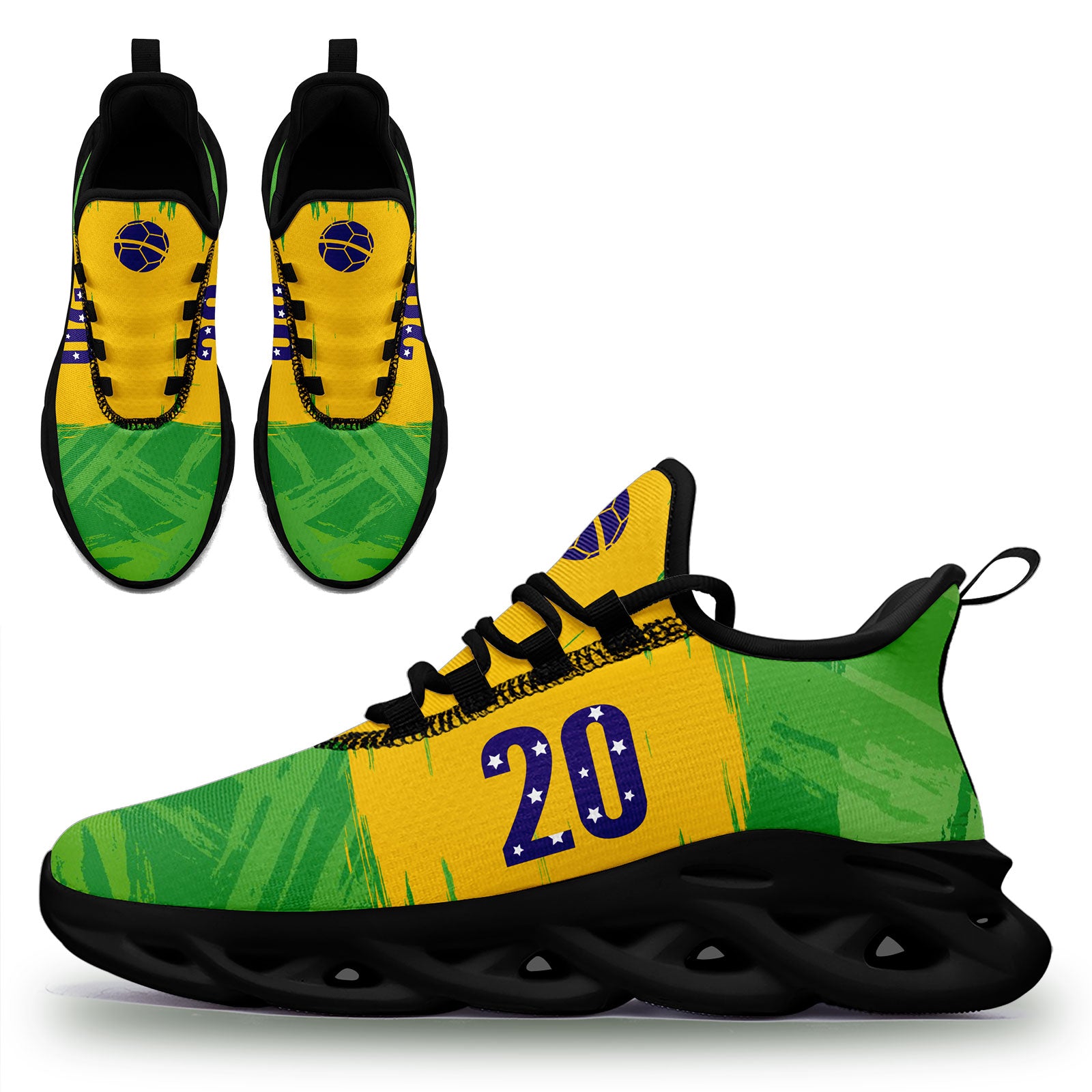 Custom 2026 World Cup Brazil Sneakers DIY Country Flag Running Shoes Lightweight Sport Shoes Gift for Football Fans Personalized Team Name and Logo FN003-F027077-8