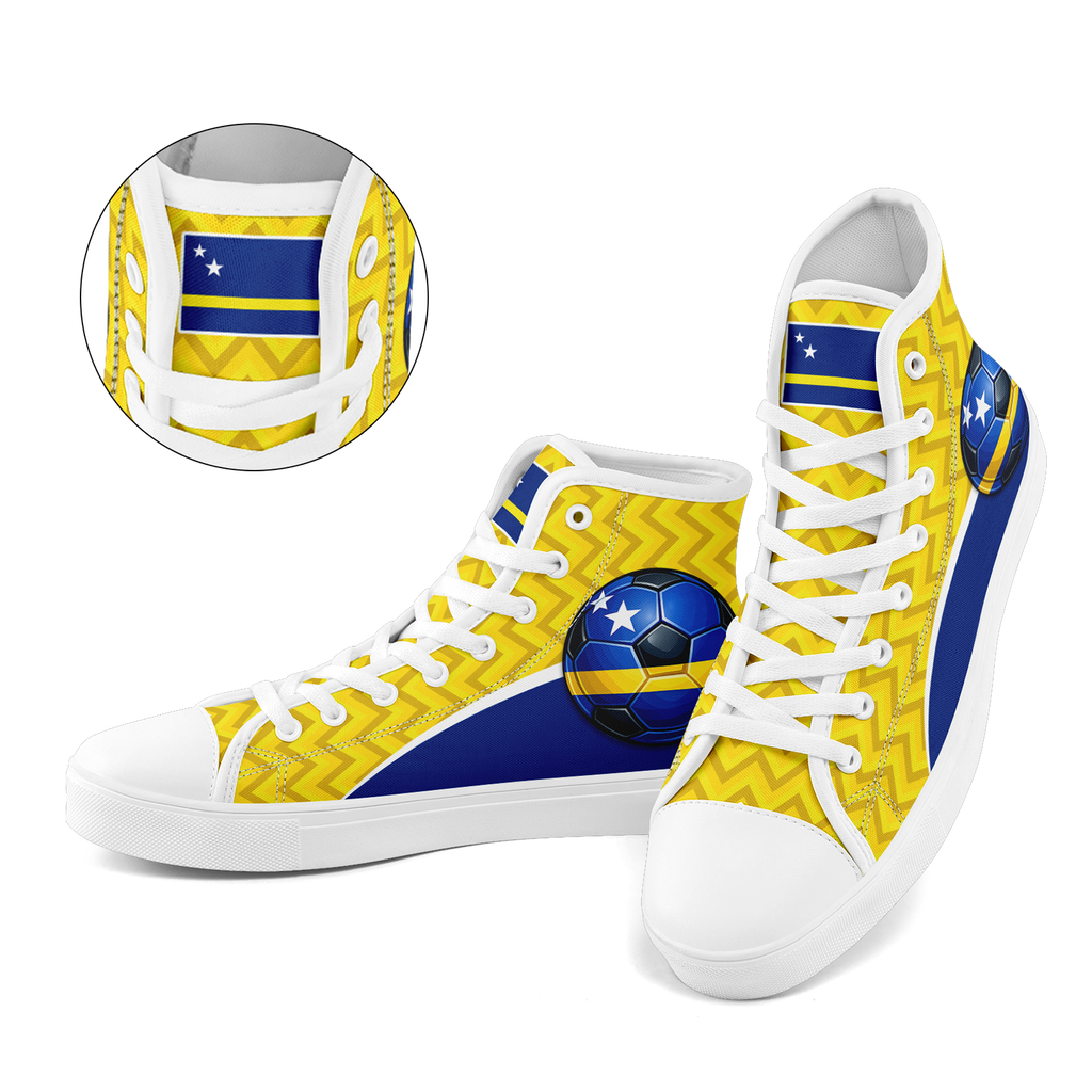 Custom Curaçao 2026 World Cup Sneakers DIY Country Flag Running Shoes Lightweight Sport Shoes Gift for Football Fans Personalized Team Name and Logo FN024-F009098-1