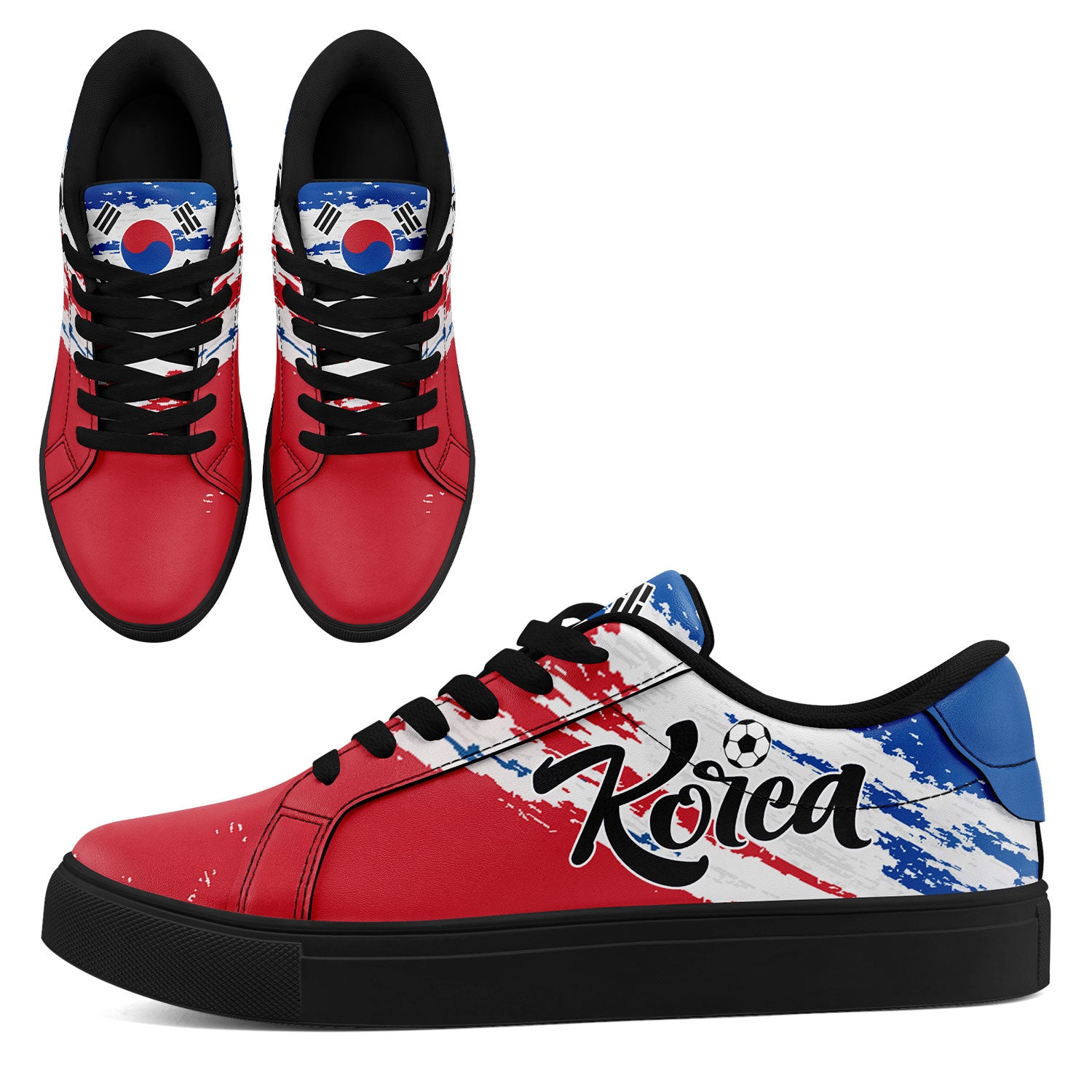 Custom South Korea 2026 World Cup Sneakers DIY Country Flag Running Shoes Lightweight Sport Shoes Gift for Football Fans Personalized Team Name and Logo FN023-F009080-2