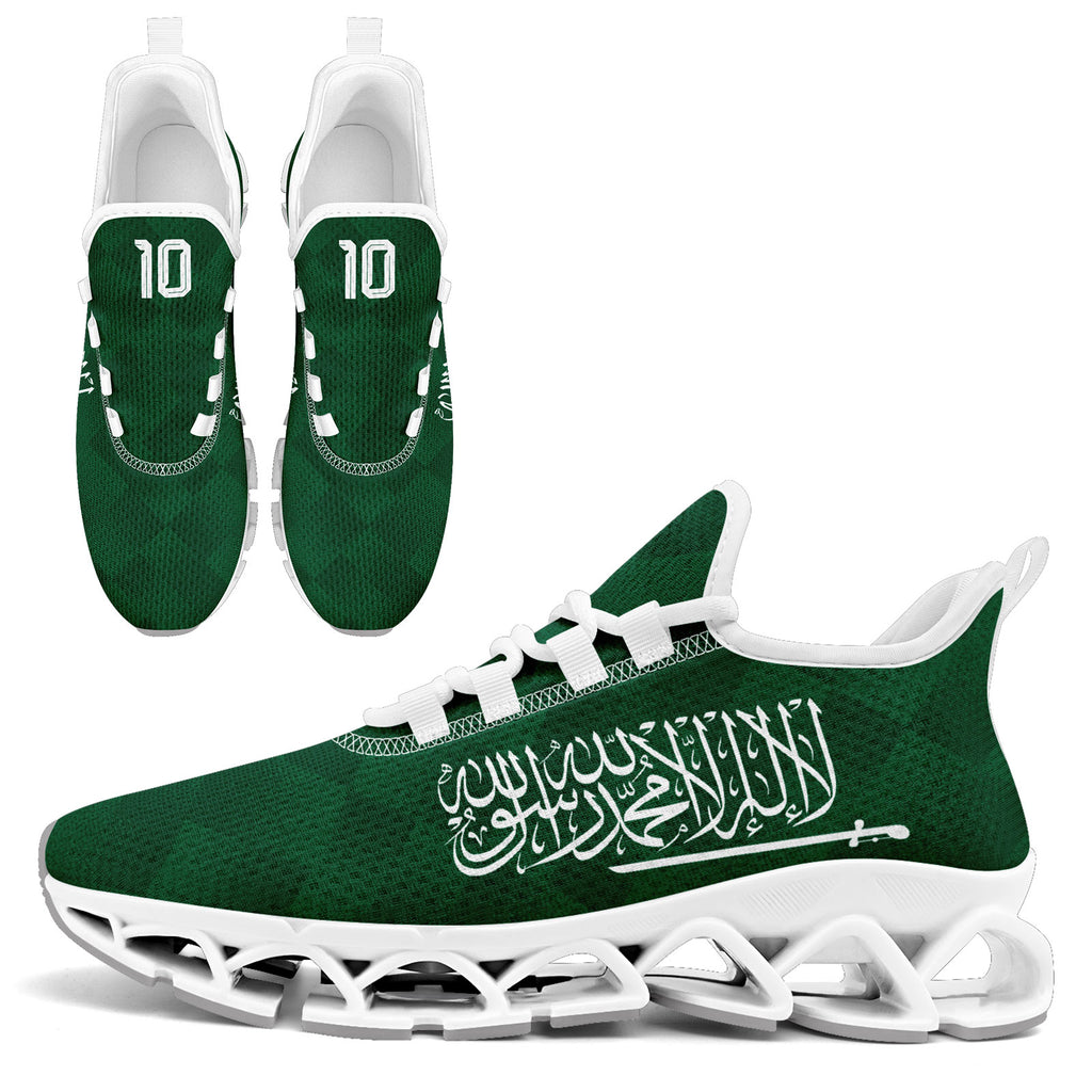 Custom Saudi Arabia 2026 World Cup Sneakers DIY Country Flag Running Shoes Lightweight Sport Shoes Gift for Football Fans Personalized Team Name and Logo FN003XD-F009100-1