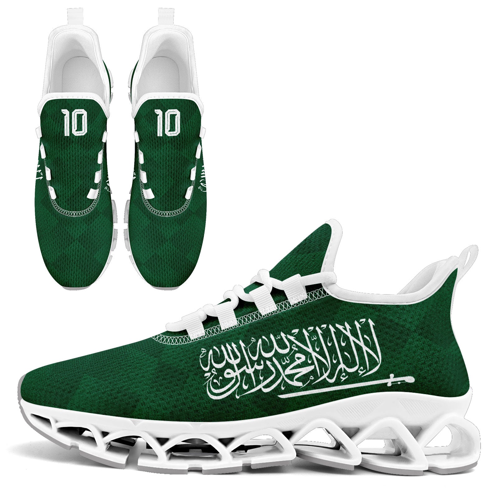 Custom Saudi Arabia 2026 World Cup Sneakers DIY Country Flag Running Shoes Lightweight Sport Shoes Gift for Football Fans Personalized Team Name and Logo FN003XD-F009100-1