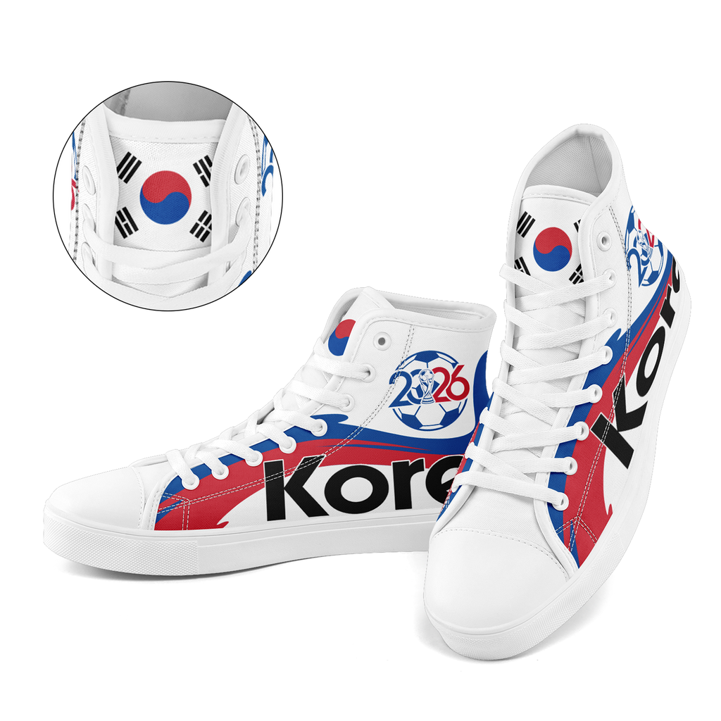 Custom South Korea 2026 World Cup Sneakers DIY Country Flag Running Shoes Lightweight Sport Shoes Gift for Football Fans Personalized Team Name and Logo FN024-F009070-3
