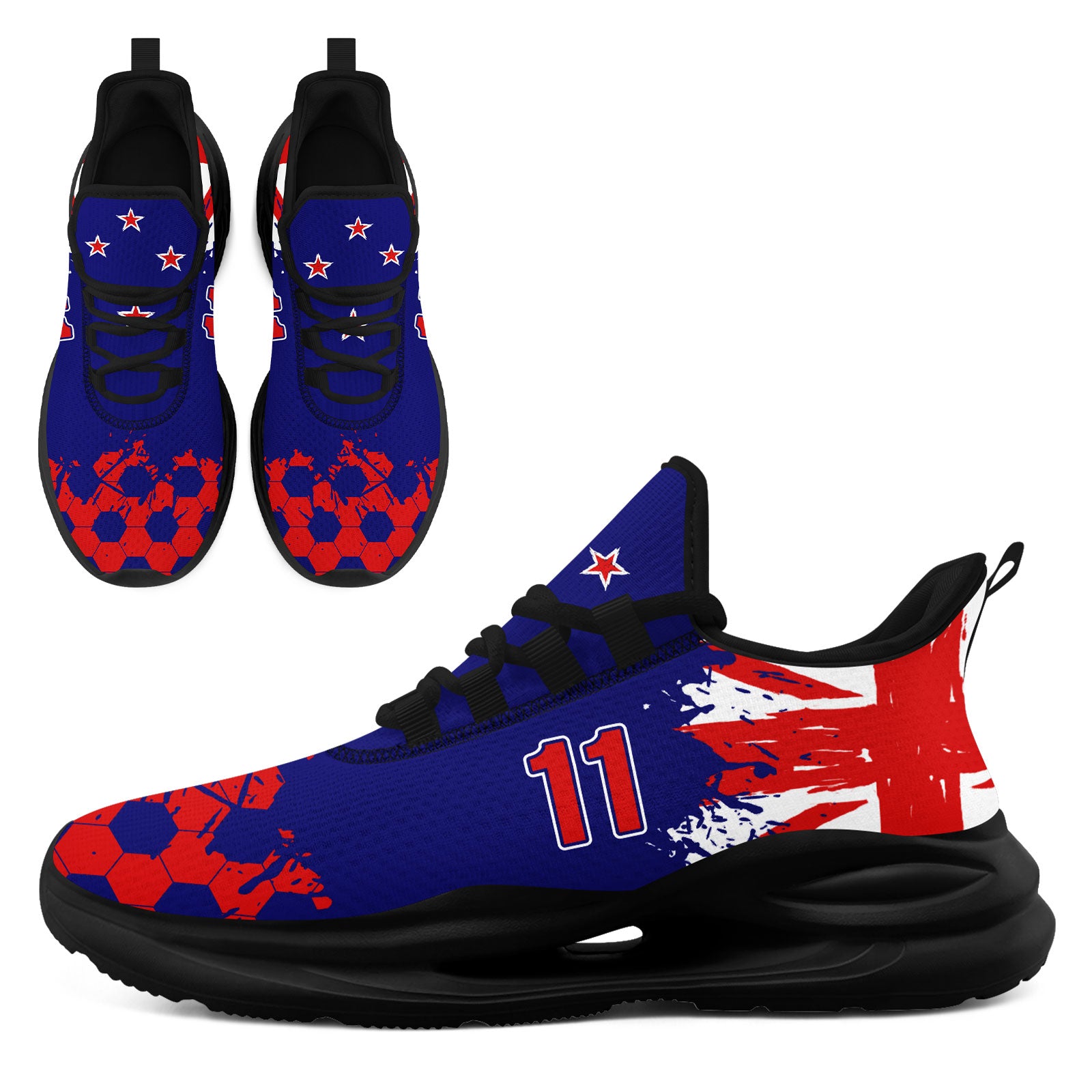 Custom 2026 World Cup New Zealand Sneakers DIY Country Flag Running Shoes Lightweight Sport Shoes Gift for Football Fans Personalized Team Name and Logo FN079-F027081-8