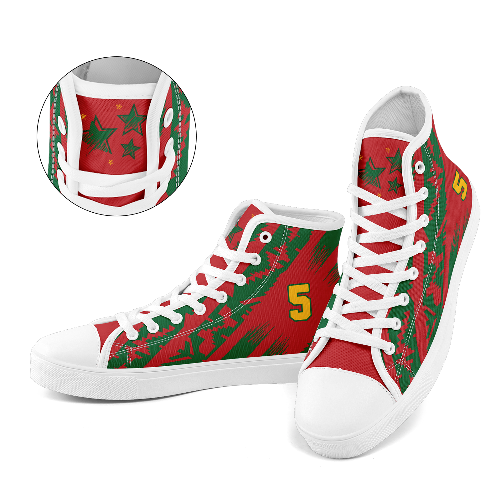 Custom Morocco 2026 World Cup Sneakers DIY Country Flag Running Shoes Lightweight Sport Shoes Gift for Football Fans Personalized Team Name and Logo FN024-F009121-6