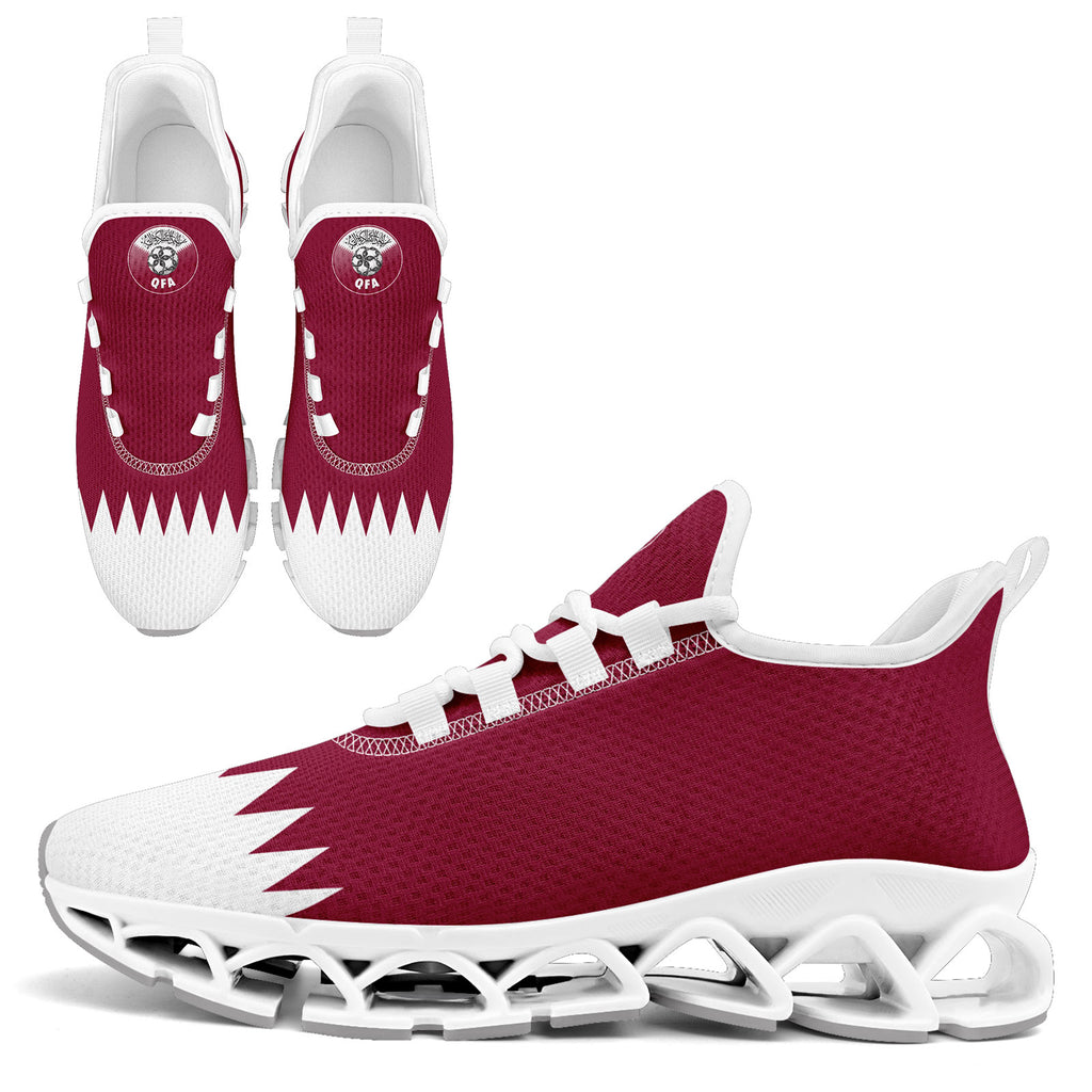 Custom Qatar 2026 World Cup Sneakers DIY Country Flag Running Shoes Lightweight Sport Shoes Gift for Football Fans Personalized Team Name and Logo FN003XD-F020030-1