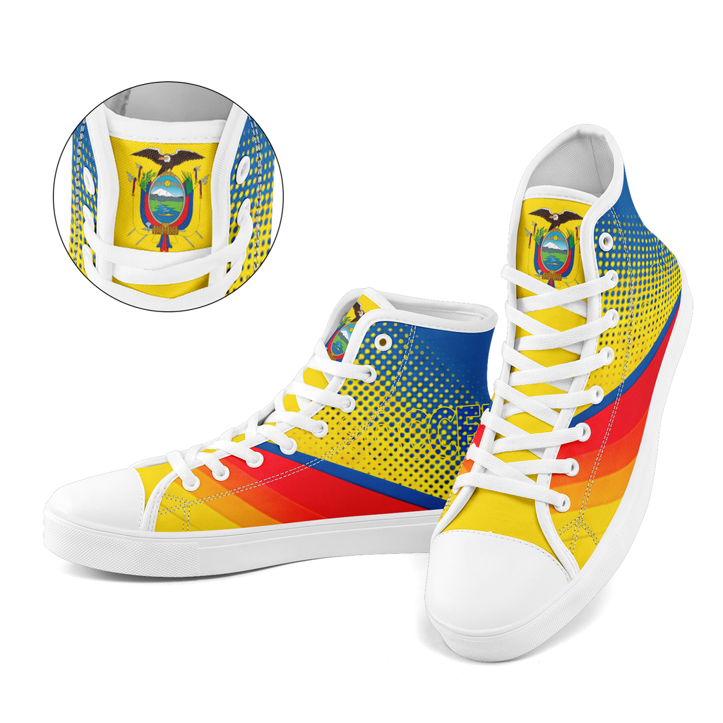 Custom Ecuador 2026 World Cup Sneakers DIY Country Flag Running Shoes Lightweight Sport Shoes Gift for Football Fans Personalized Team Name and Logo FN024-F009099-3