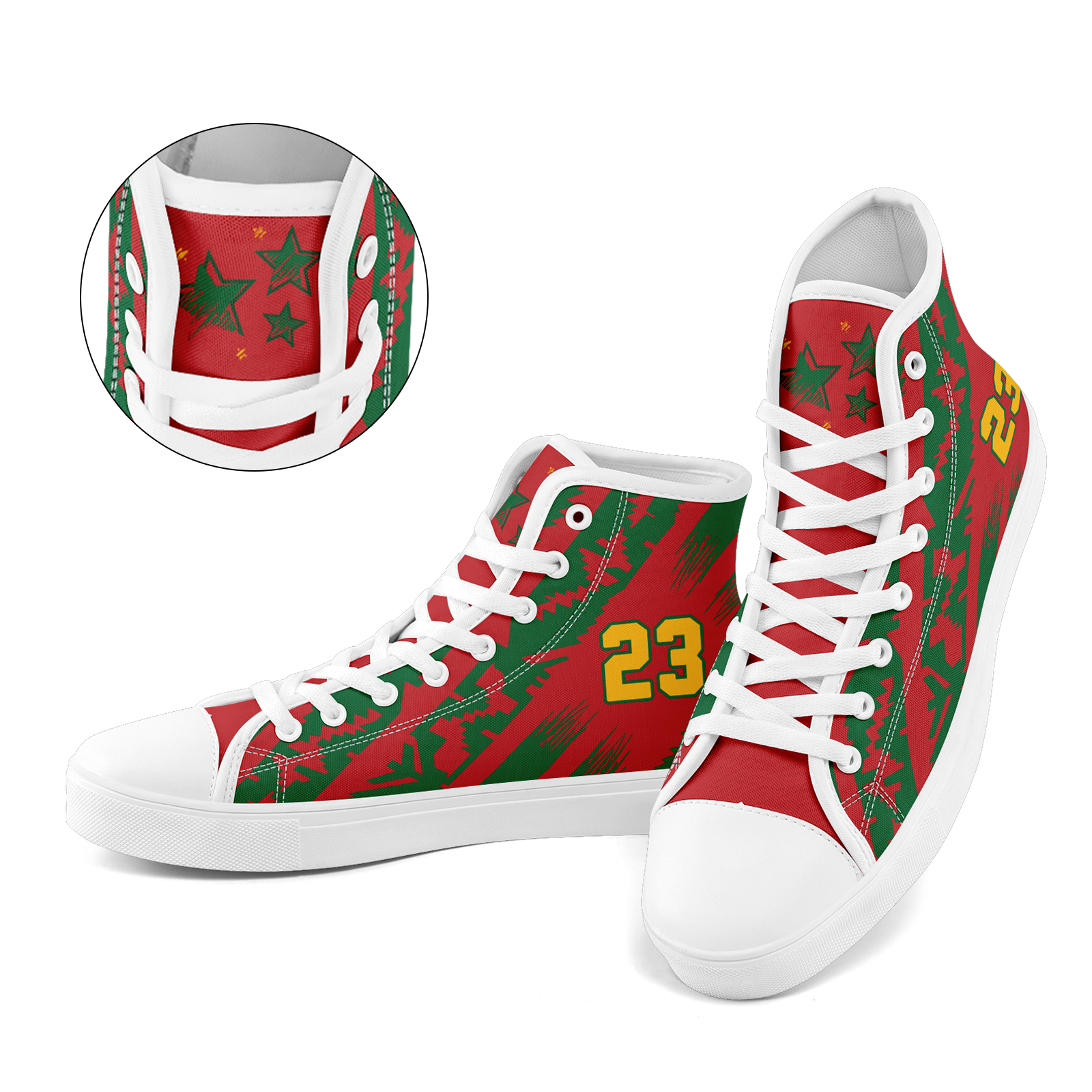 Custom Morocco 2026 World Cup Sneakers DIY Country Flag Running Shoes Lightweight Sport Shoes Gift for Football Fans Personalized Team Name and Logo FN024-F009121-1