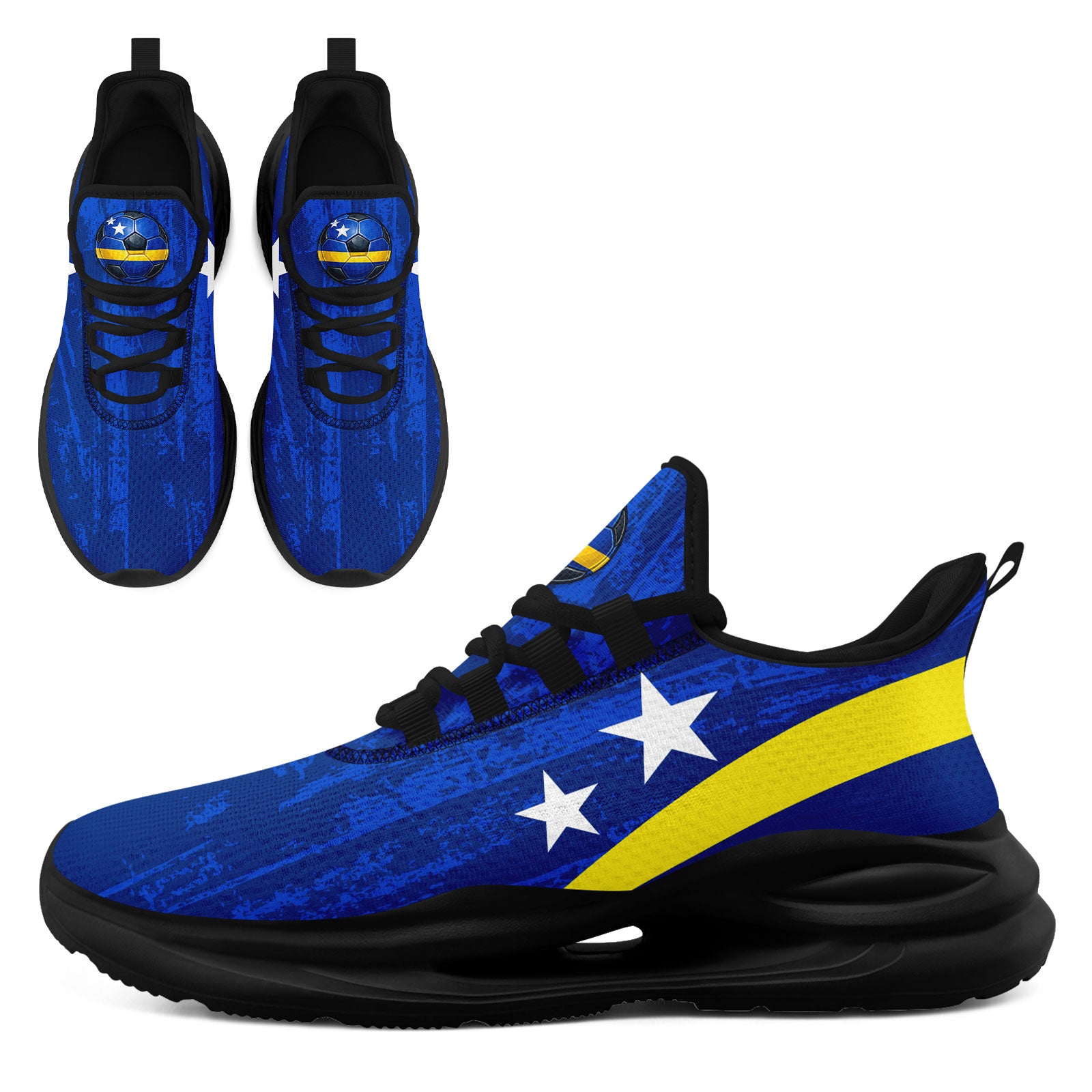Custom Curaçao 2026 World Cup Sneakers DIY Country Flag Running Shoes Lightweight Sport Shoes Gift for Football Fans Personalized Team Name and Logo FN079-F009087-2