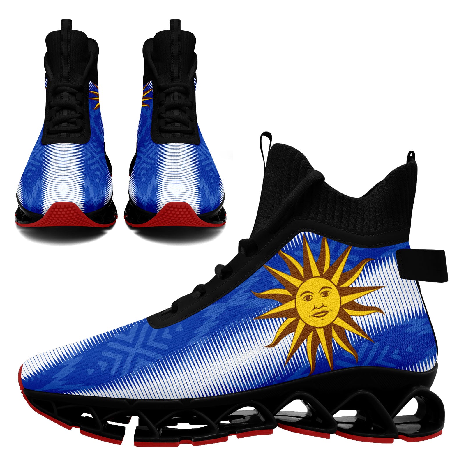 Custom Uruguay 2026 World Cup Sneakers DIY Country Flag Running Shoes Lightweight Sport Shoes Gift for Football Fans Personalized Team Name and Logo FN029XD-F009111-1