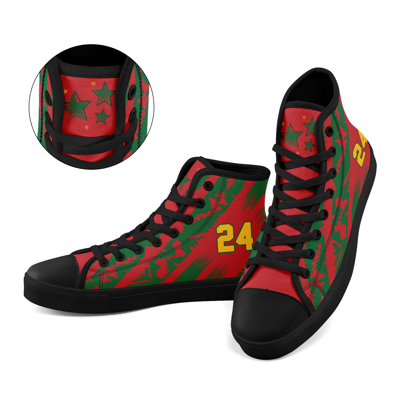 Custom Morocco 2026 World Cup Sneakers DIY Country Flag Running Shoes Lightweight Sport Shoes Gift for Football Fans Personalized Team Name and Logo FN024-F009121-7