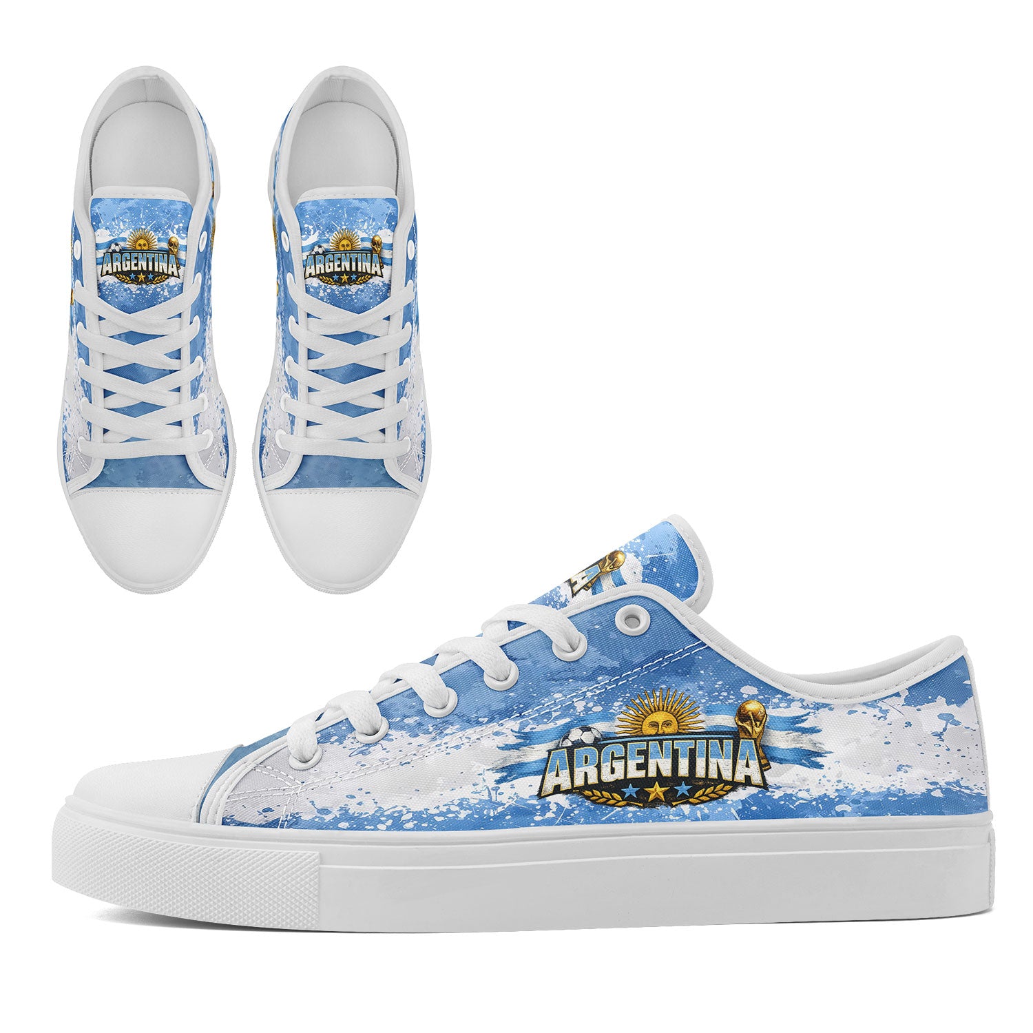 Custom 2026 World Cup Argentina Sneakers DIY Country Flag Running Shoes Lightweight Sport Shoes Gift for Football Fans Personalized Team Name and Logo FN027-F027053-2