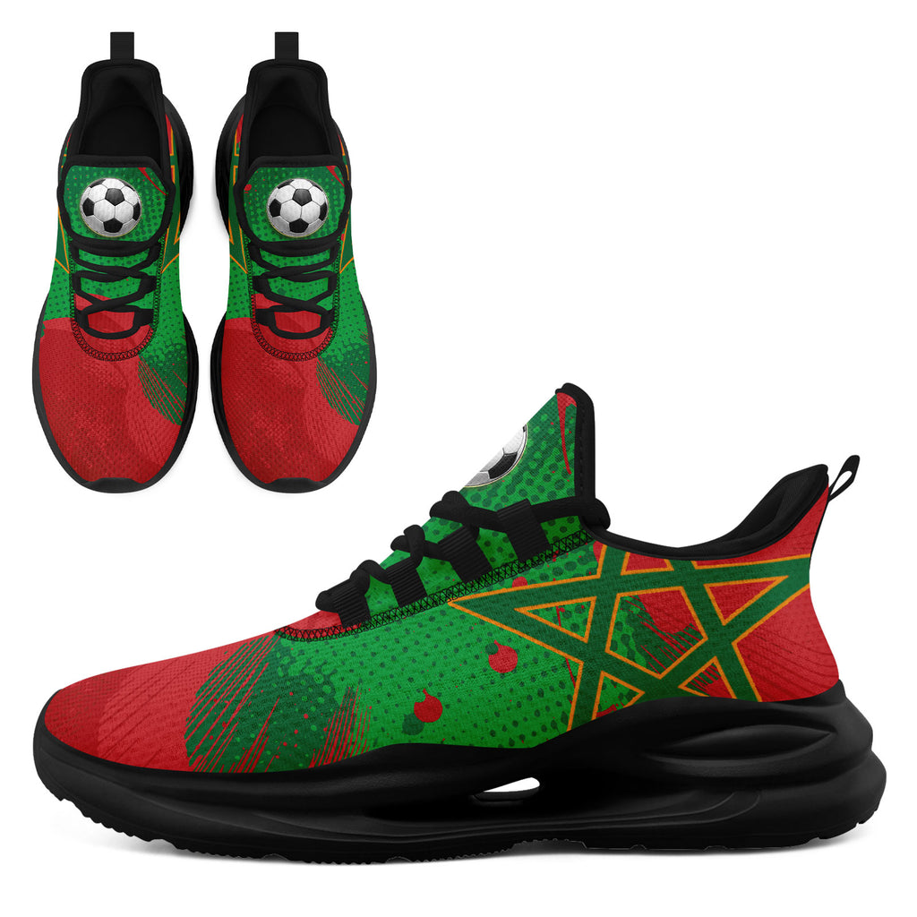 Custom Morocco 2026 World Cup Sneakers DIY Country Flag Running Shoes Lightweight Sport Shoes Gift for Football Fans Personalized Team Name and Logo FN079-F009083-4