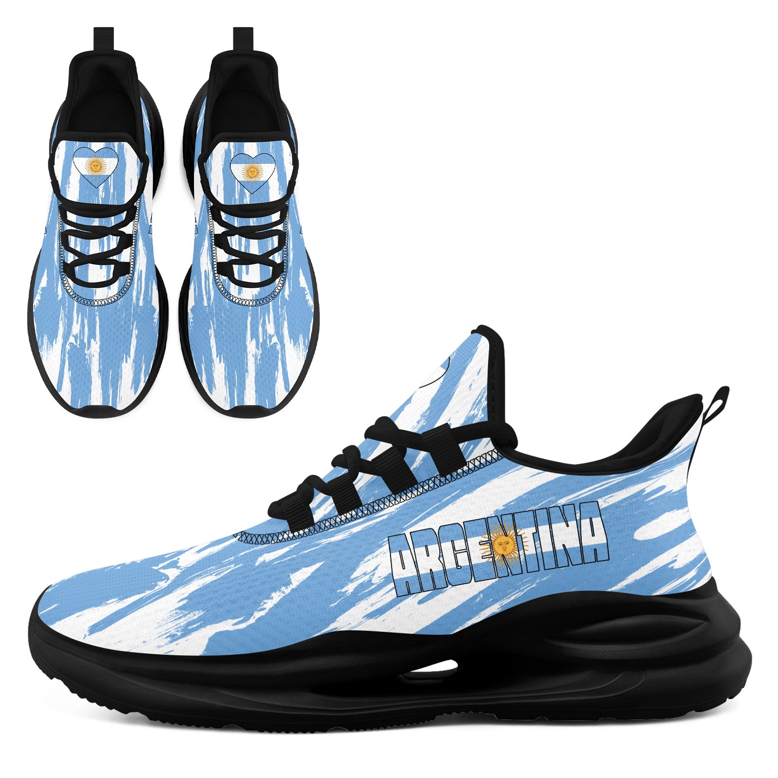 Custom 2026 World Cup Argentina Sneakers DIY Country Flag Running Shoes Lightweight Sport Shoes Gift for Football Fans Personalized Team Name and Logo FN079-F027048-5