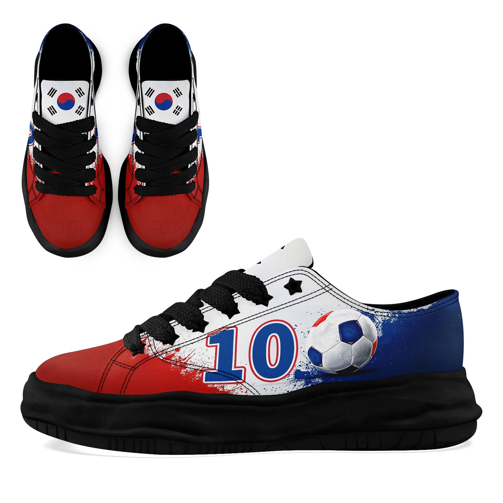 Custom South Korea 2026 World Cup Sneakers DIY Country Flag Running Shoes Lightweight Sport Shoes Gift for Football Fans Personalized Team Name and Logo FN038-F009095-4