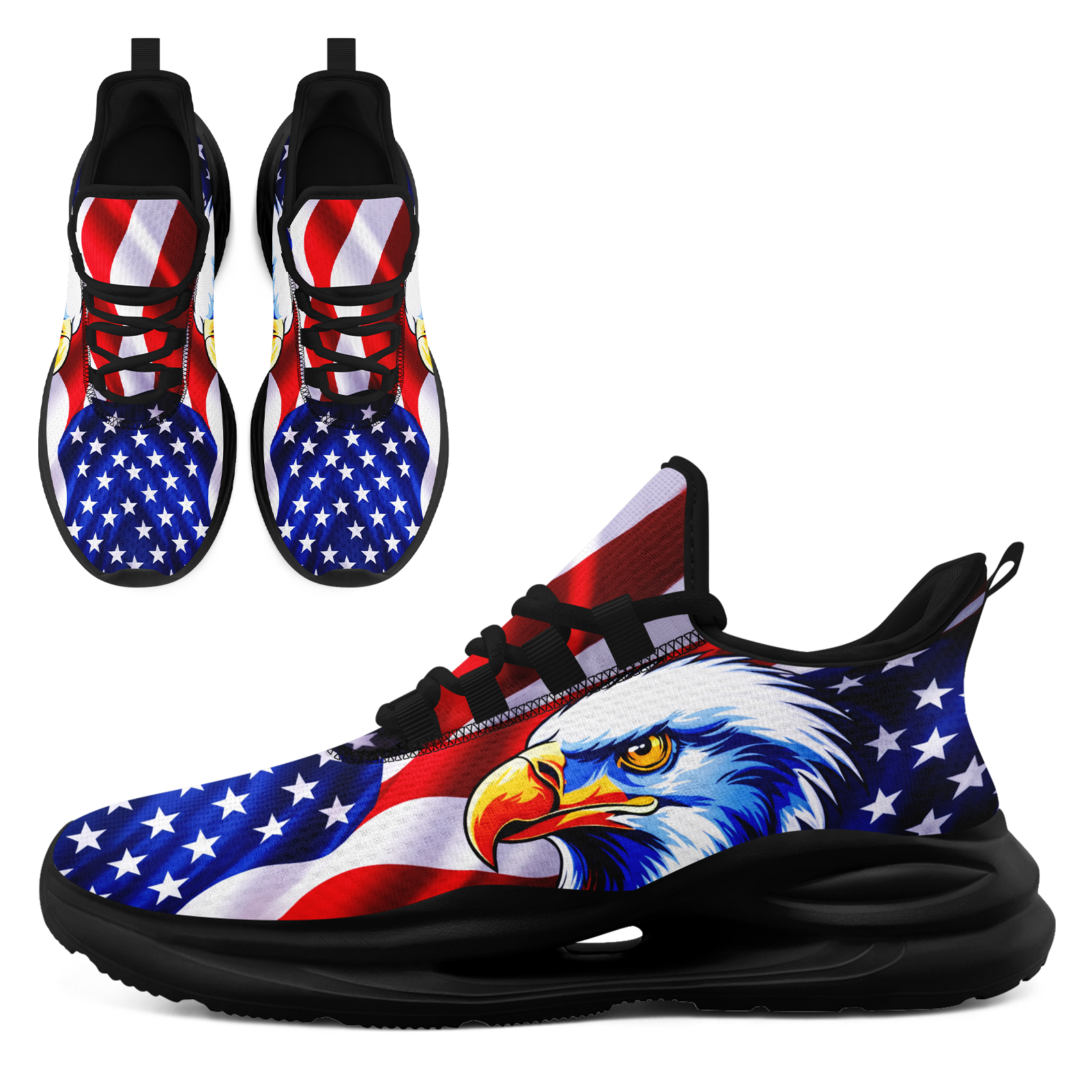 Custom United States 2026 World Cup Sneakers DIY Country Flag Running Shoes Lightweight Sport Shoes Gift for Football Fans Personalized Team Name and Logo FN079-F018033-2
