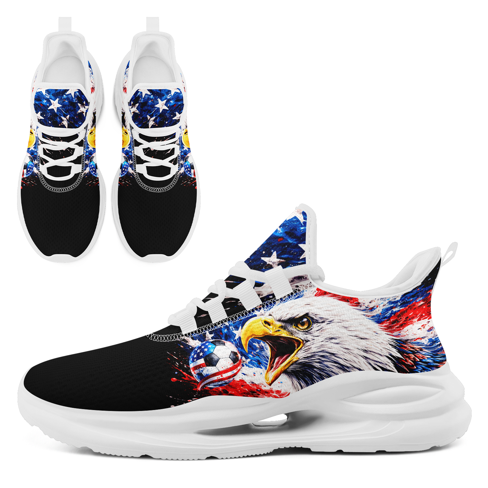 Custom United States 2026 World Cup Sneakers DIY Country Flag Running Shoes Lightweight Sport Shoes Gift for Football Fans Personalized Team Name and Logo FN079-F018033-3