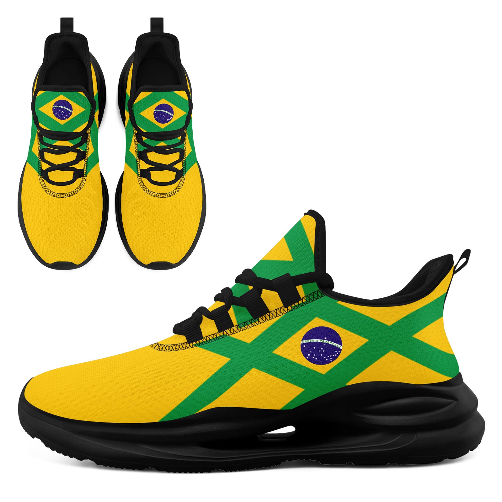Custom 2026 World Cup Brazil Sneakers DIY Country Flag Running Shoes Lightweight Sport Shoes Gift for Football Fans Personalized Team Name and Logo FN079-F027049-4