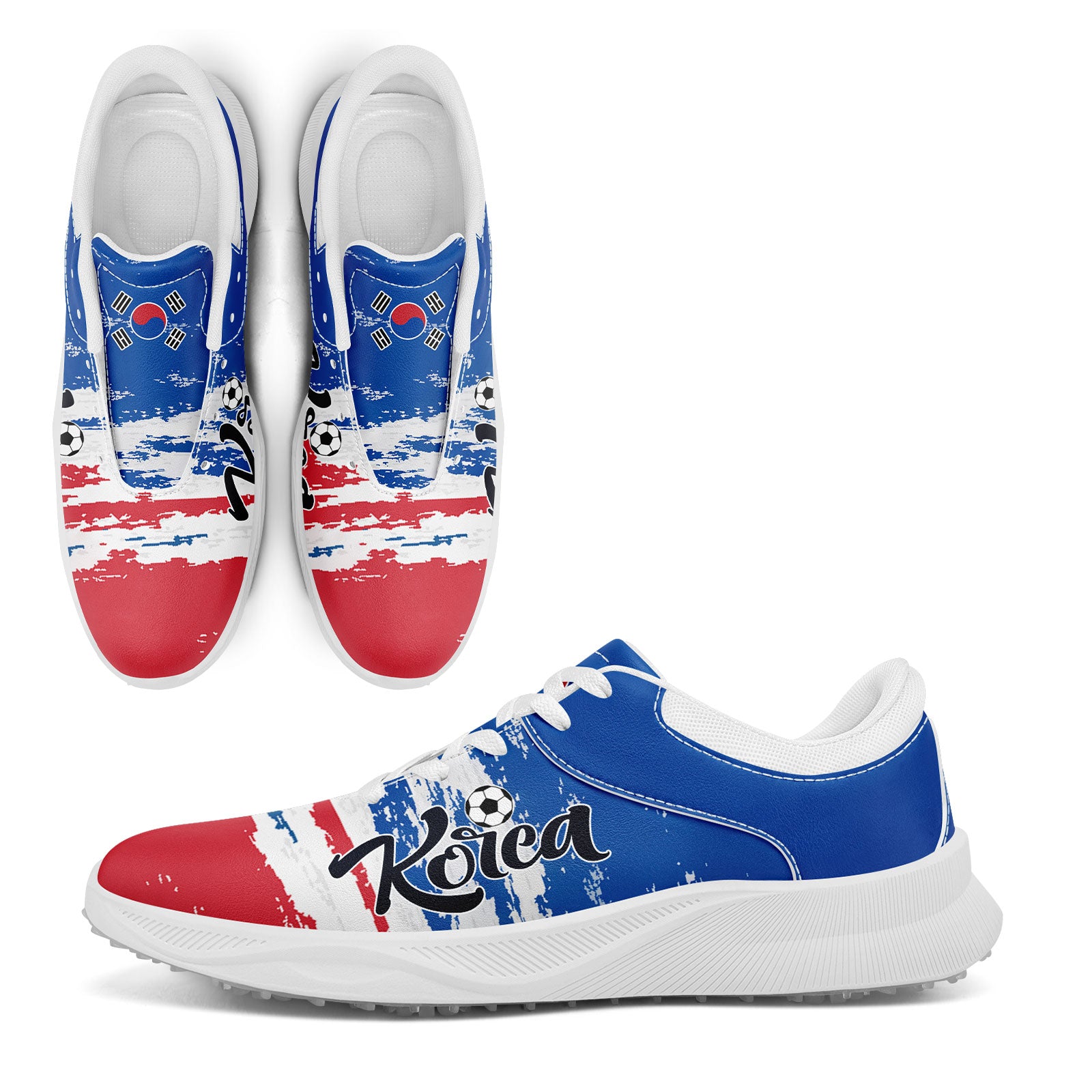 Custom South Korea 2026 World Cup Sneakers DIY Country Flag Running Shoes Lightweight Sport Shoes Gift for Football Fans Personalized Team Name and Logo FN062-F009110-2